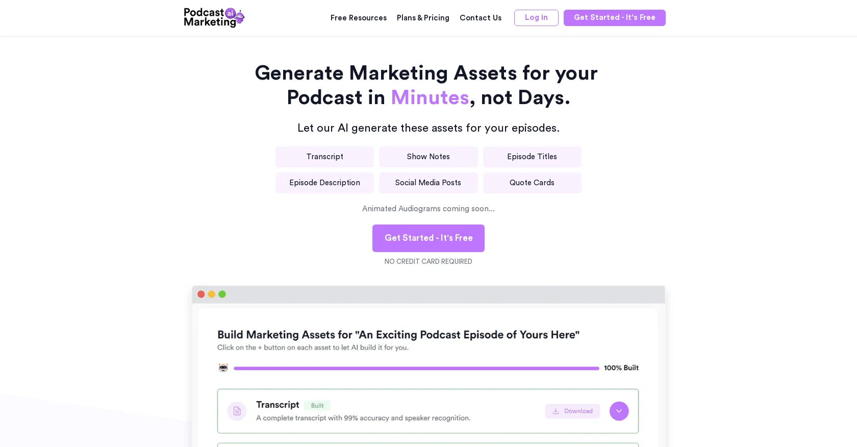 Podcast Marketing AI screenshot