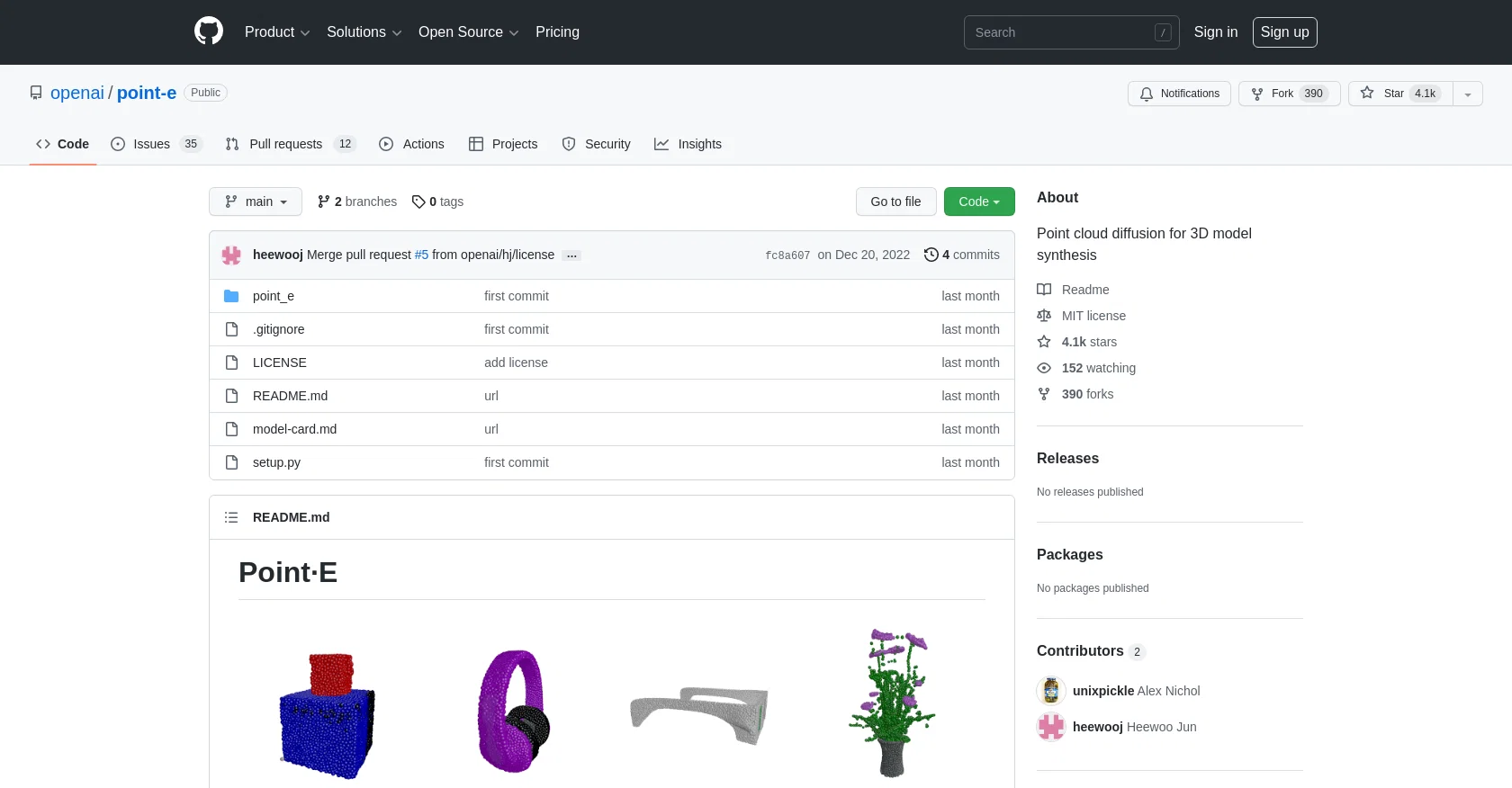 Point·E screenshot
