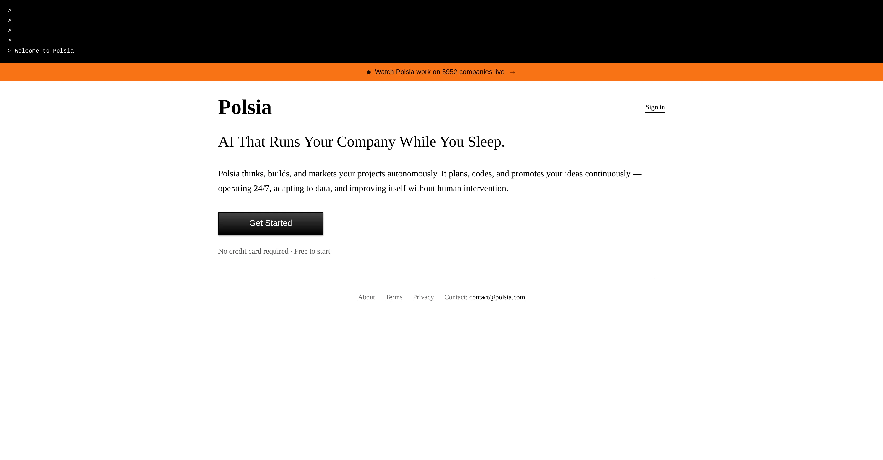 Polsia screenshot