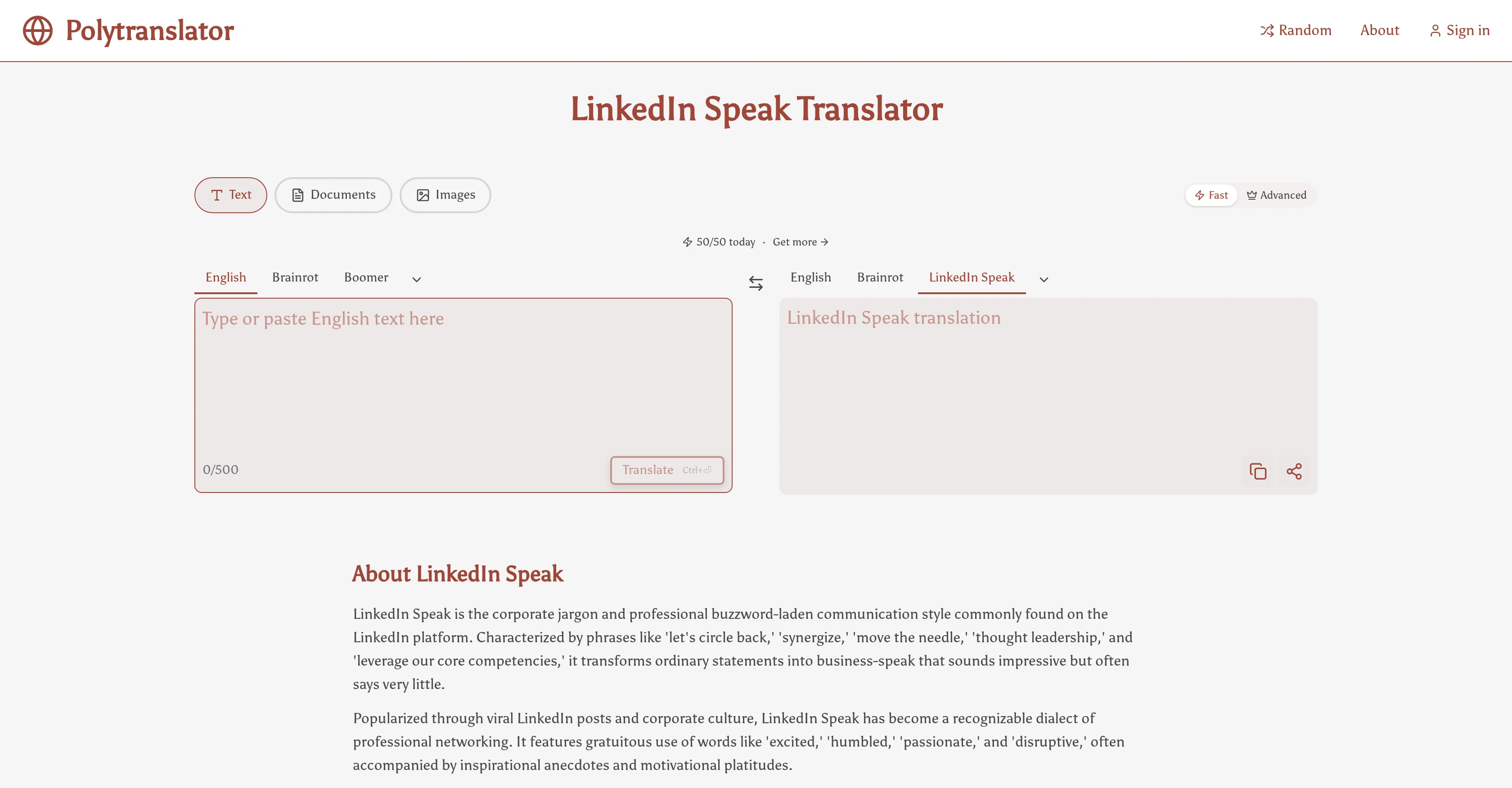 Polytranslator screenshot