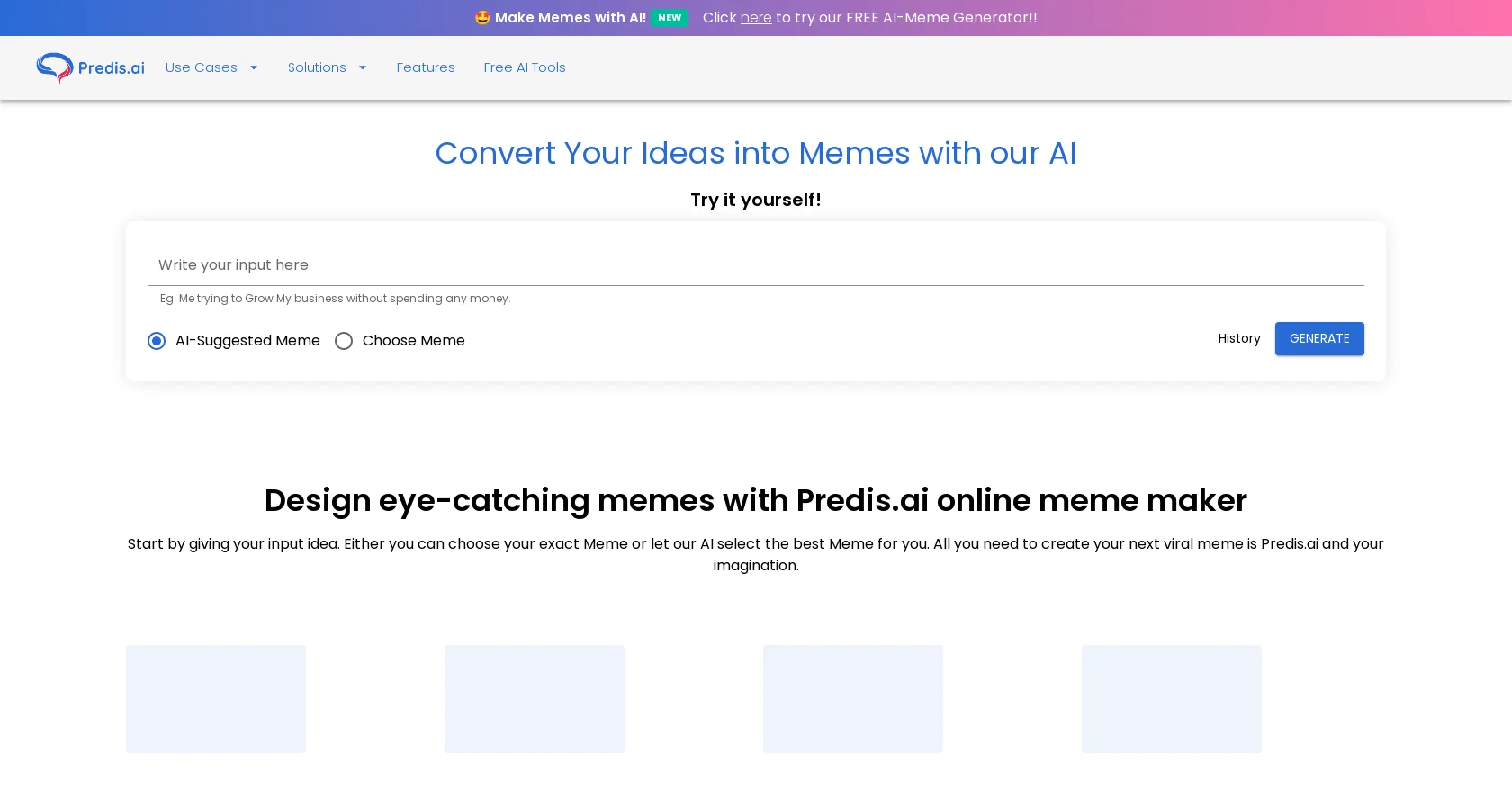 Predis Meme generator screenshot