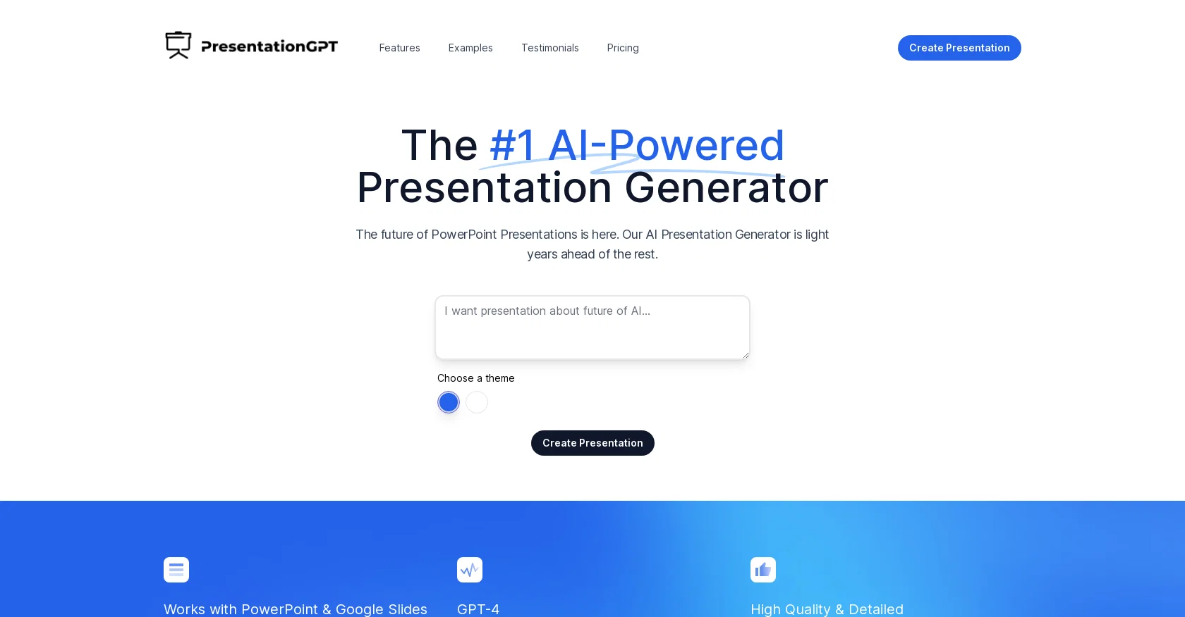 PresentationGPT screenshot