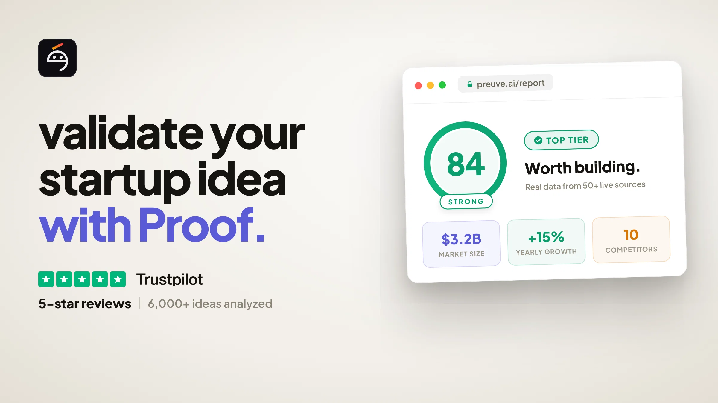 Preuve AI - AI Startup Idea Validator2.0 screenshot