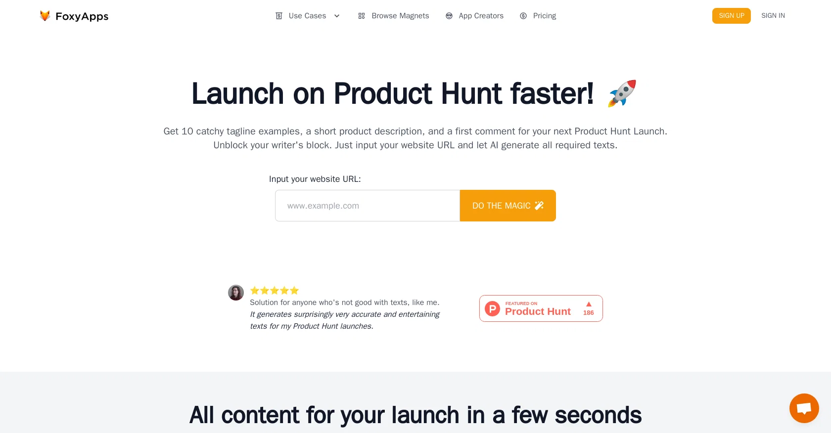 Product hunt launcher screenshot