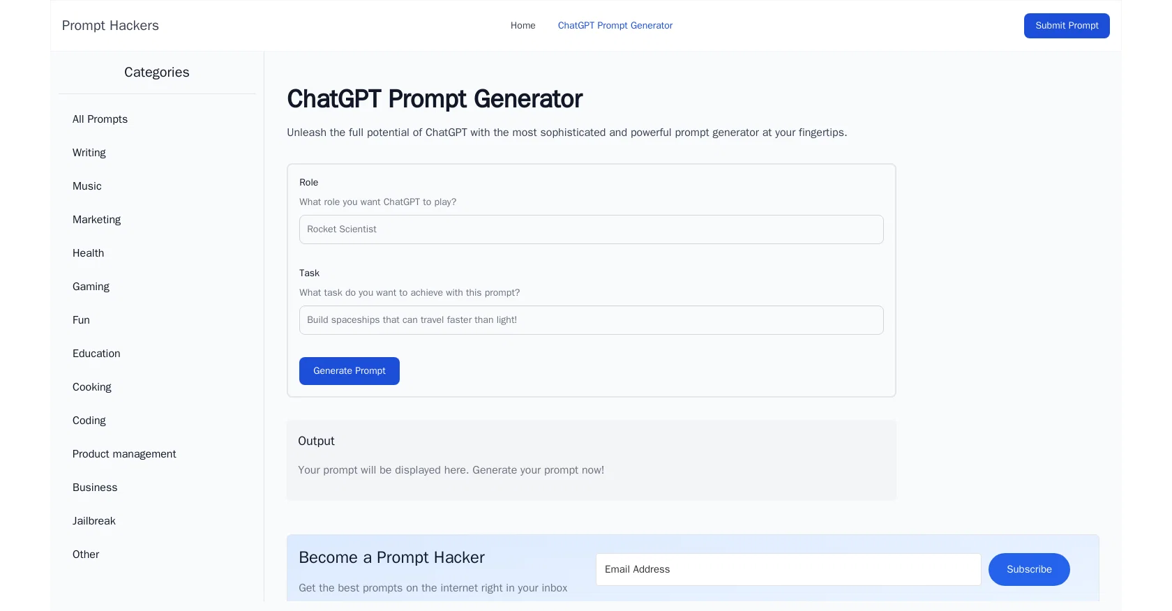 Prompthackers screenshot