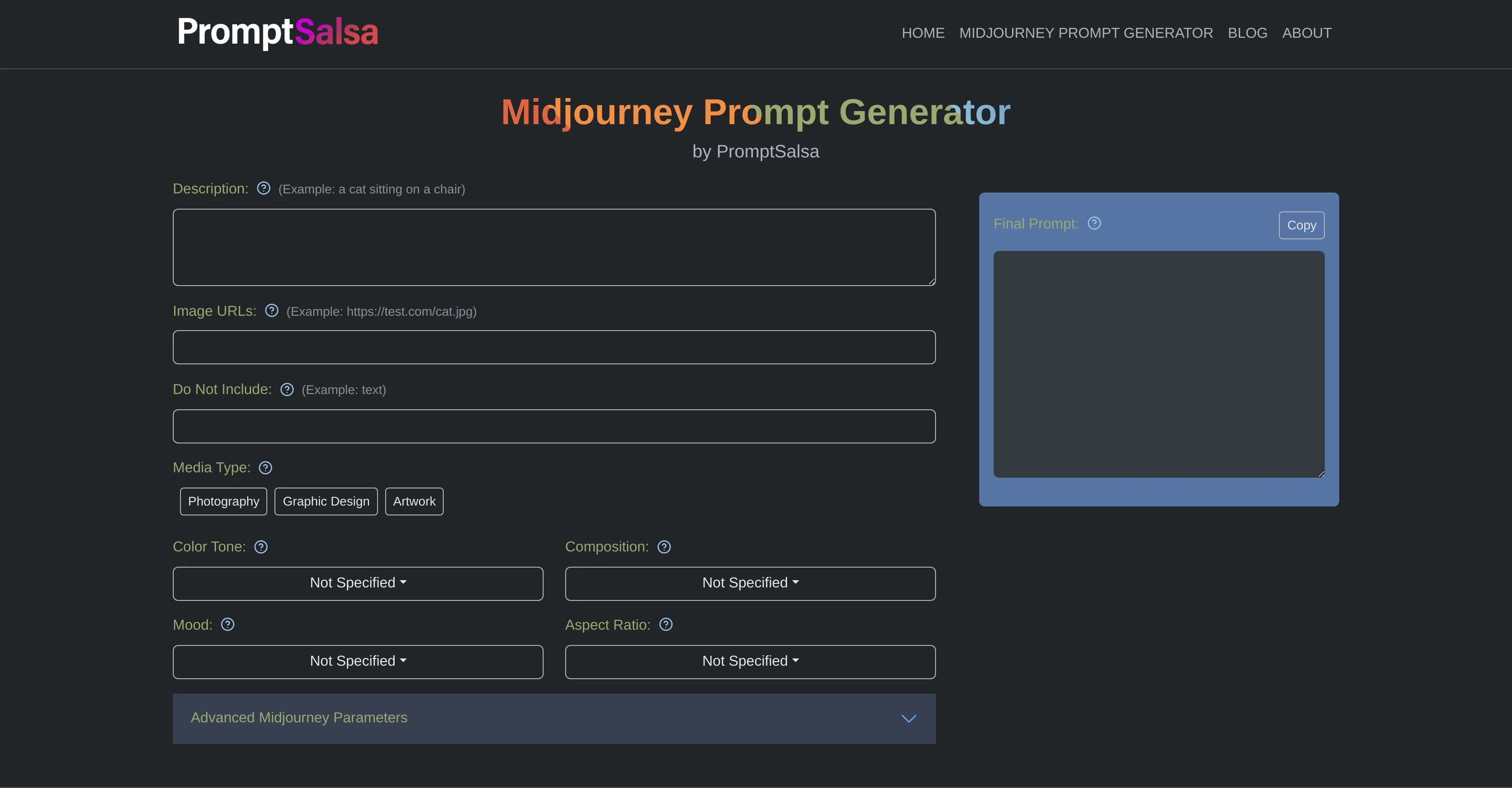 Promptsalsa screenshot