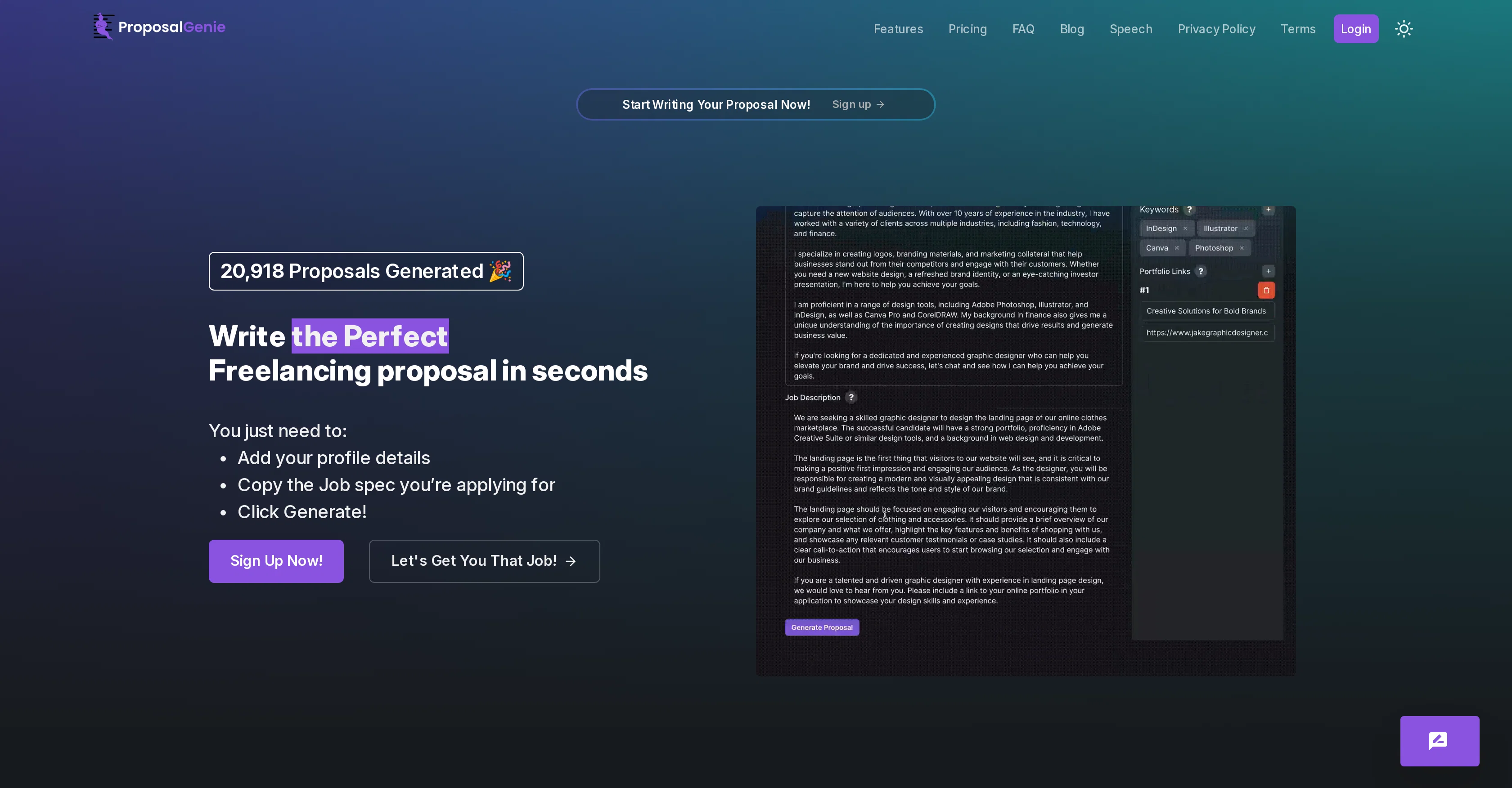 Proposal Genie screenshot