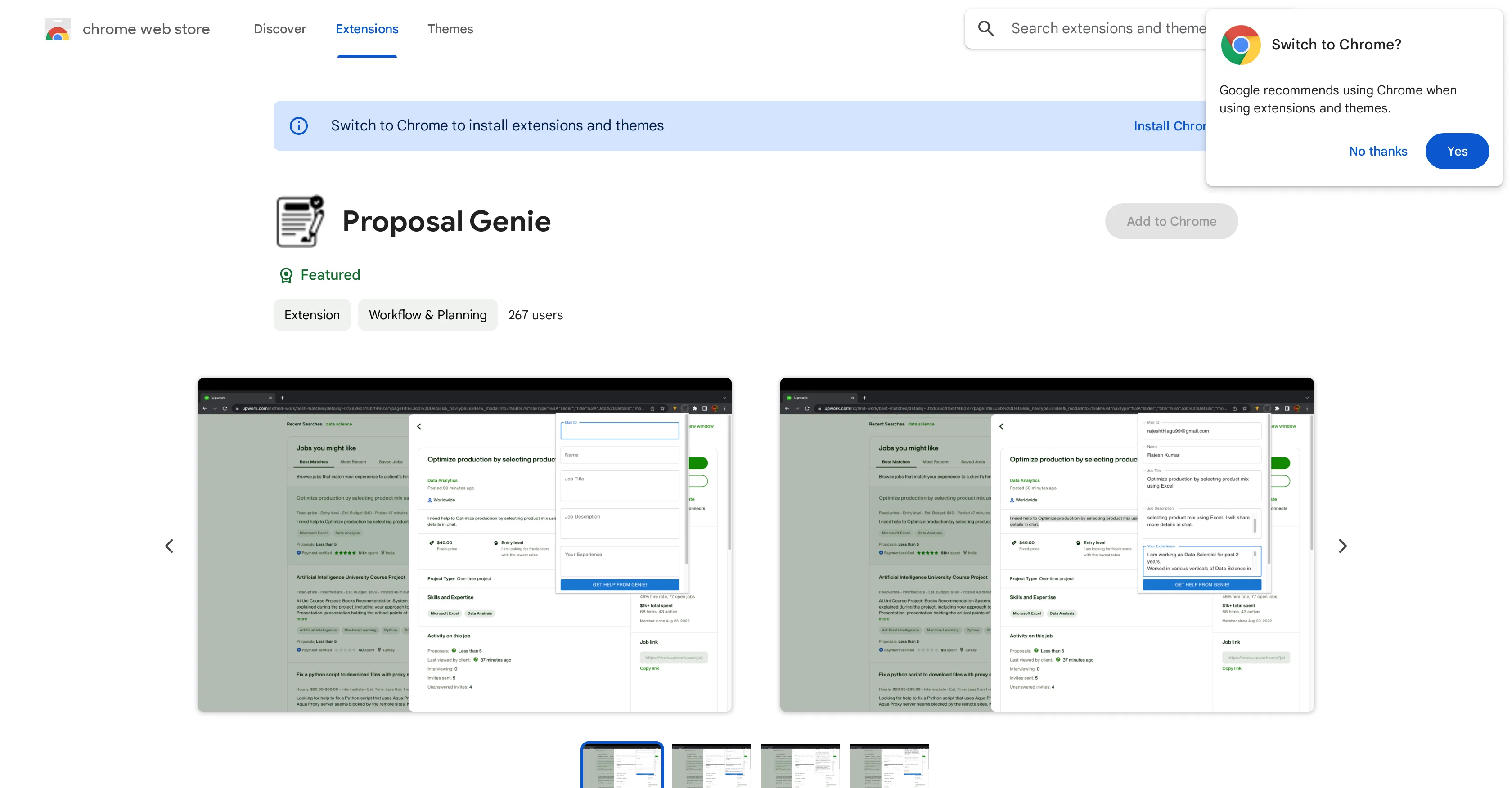Proposal Genie screenshot