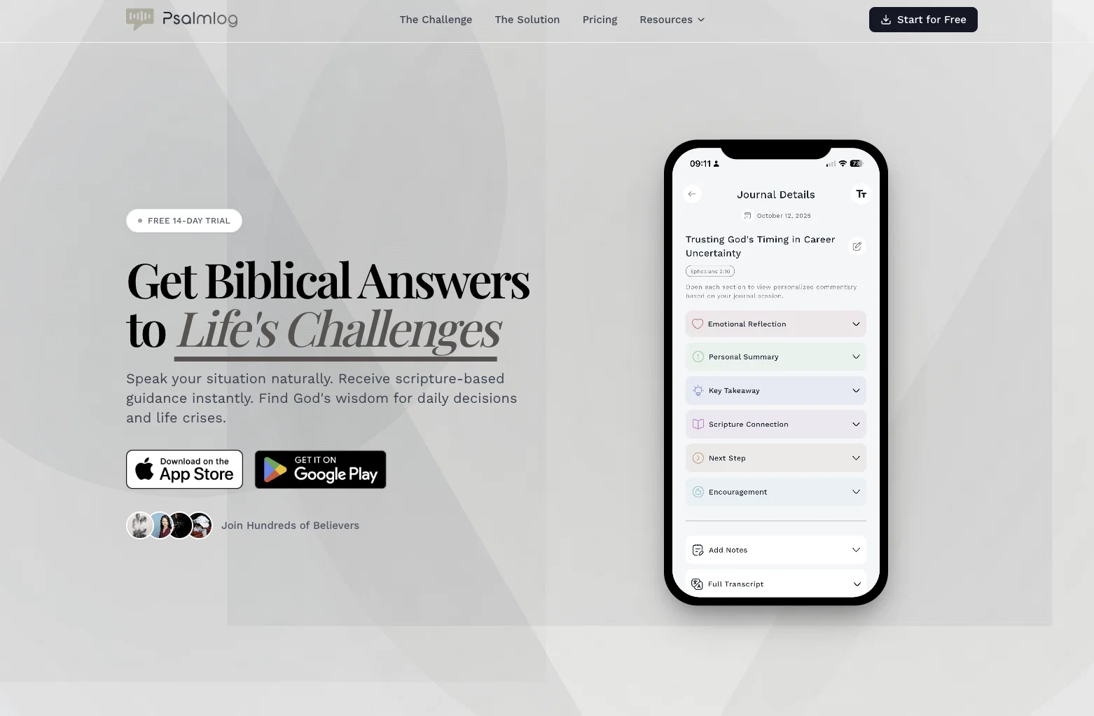 Psalmlog screenshot