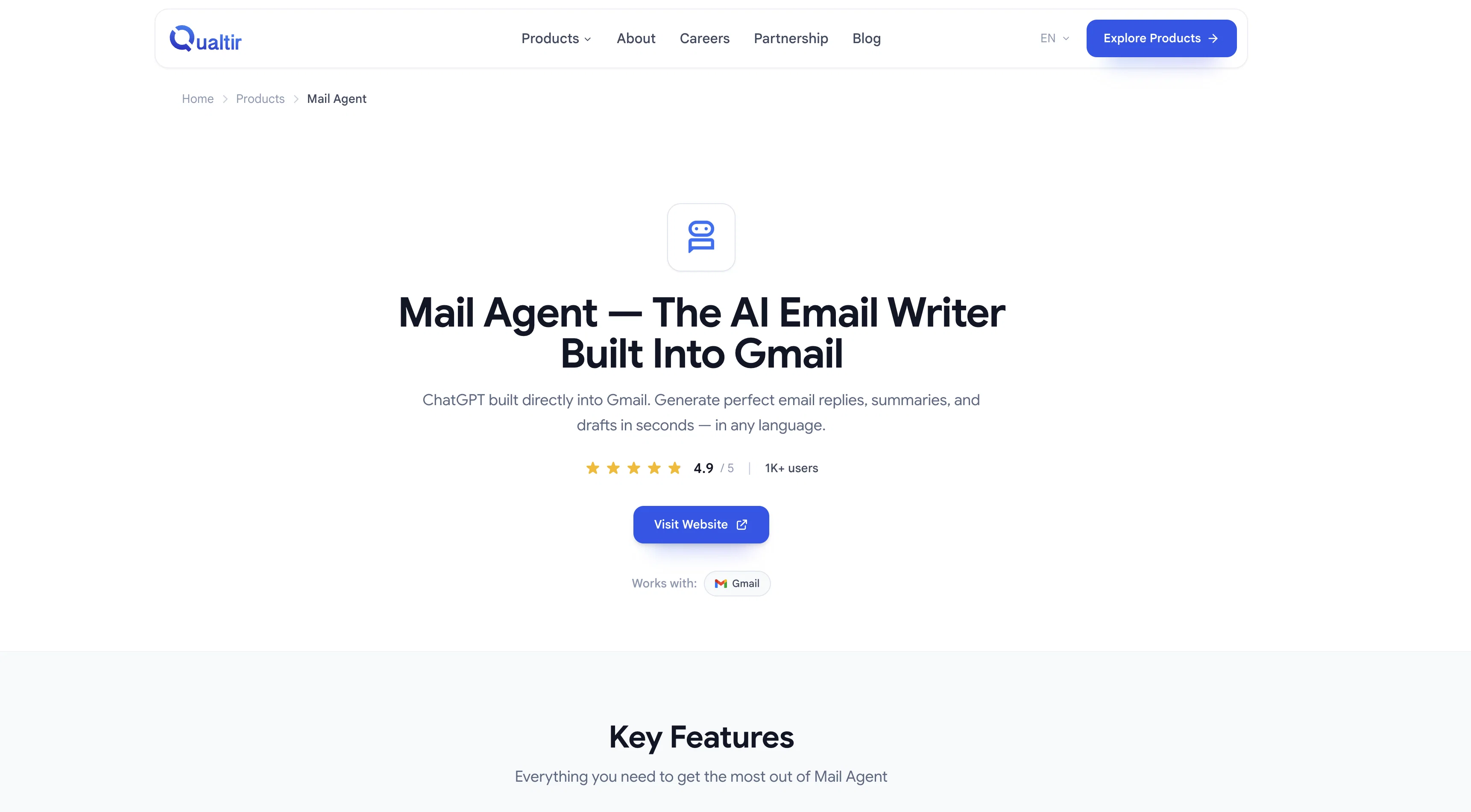 Qualtir Mail Agent screenshot