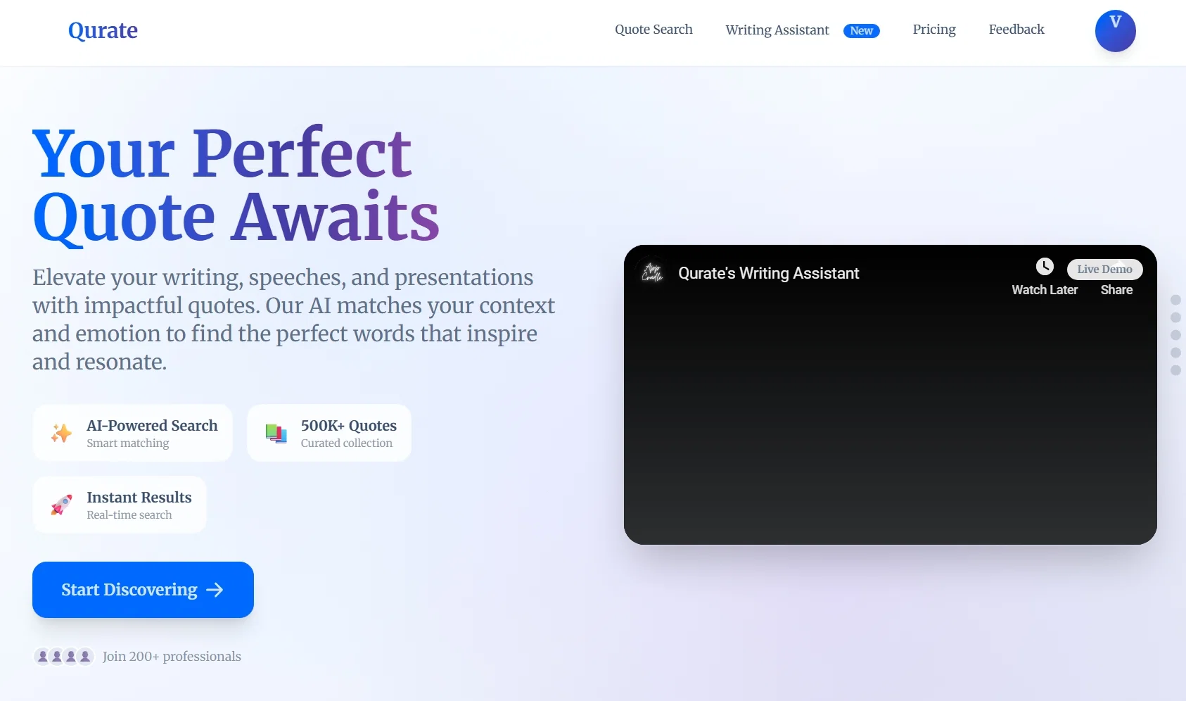 Qurate: Elevate your writing, speeches, and presentat... screenshot