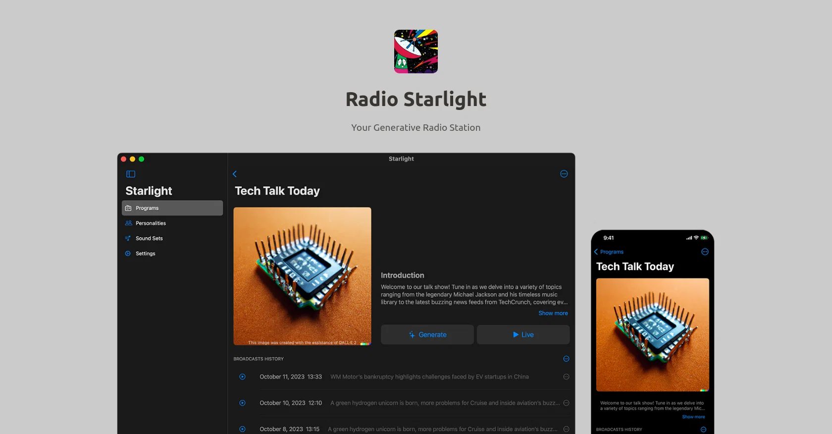 Radio Starlight screenshot