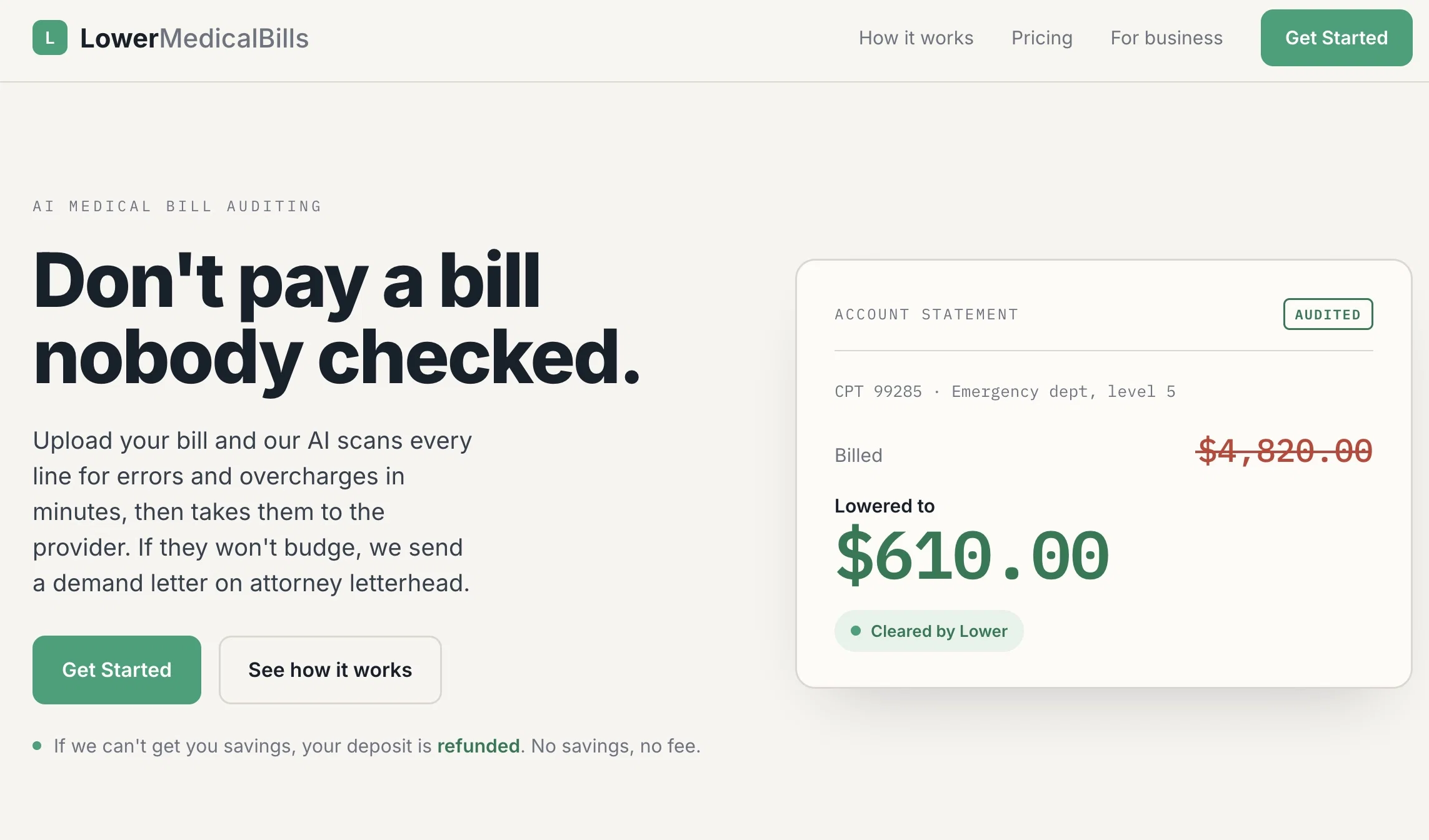 Lower Medical Bills - Use AI to negotiate your medica...v1.1.0 screenshot