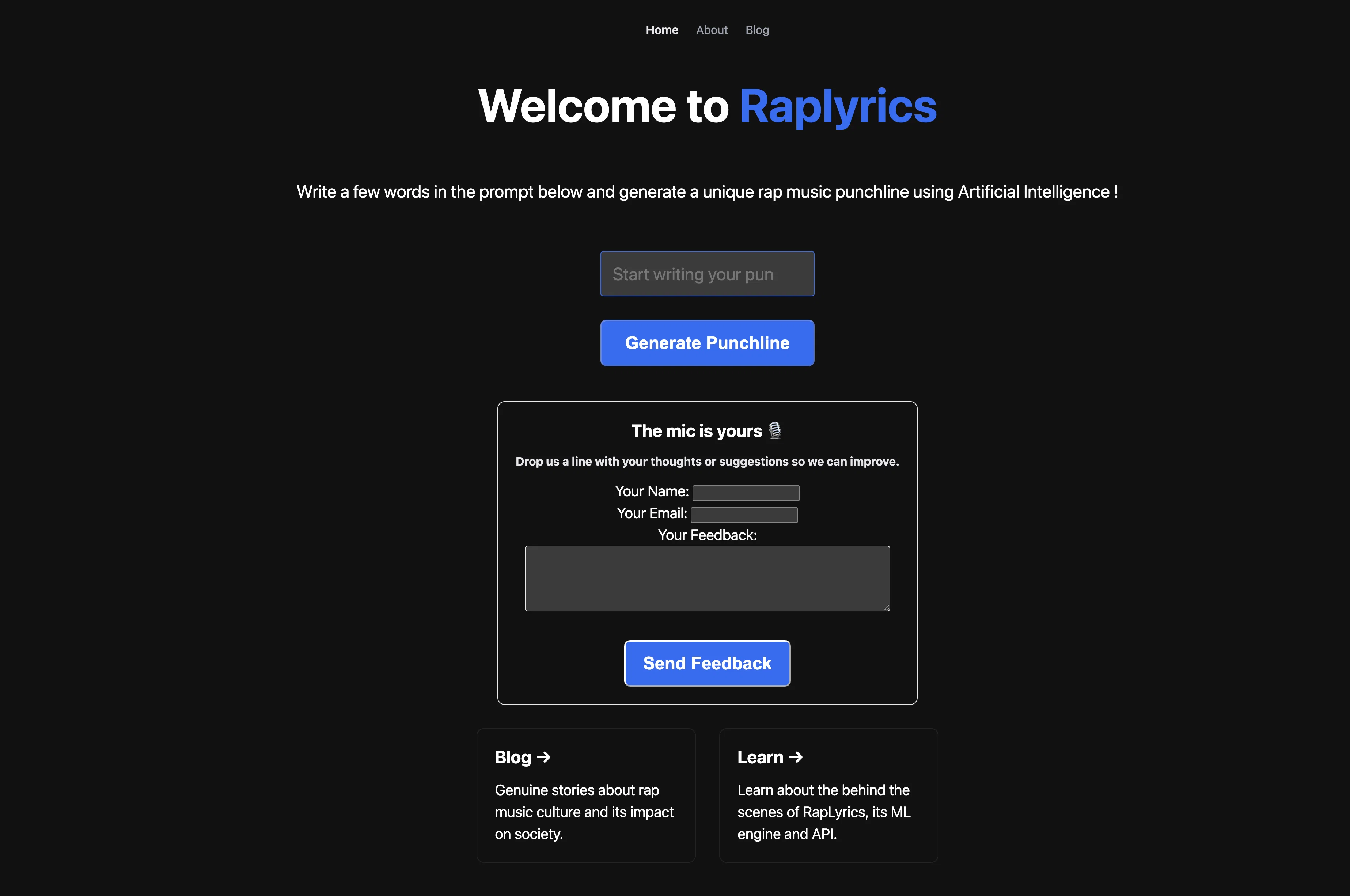 Raplyrics screenshot