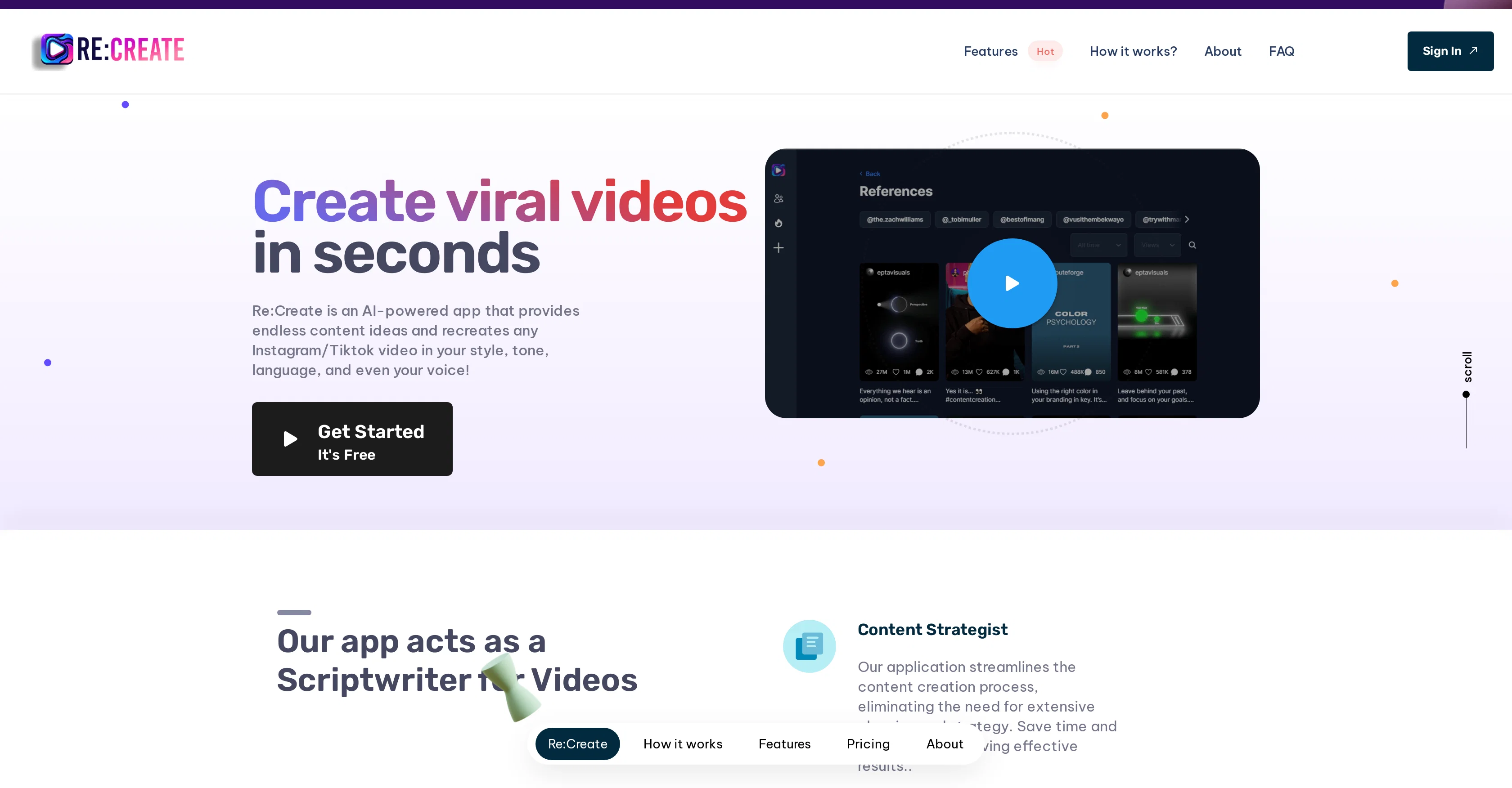 RE:Create Video screenshot