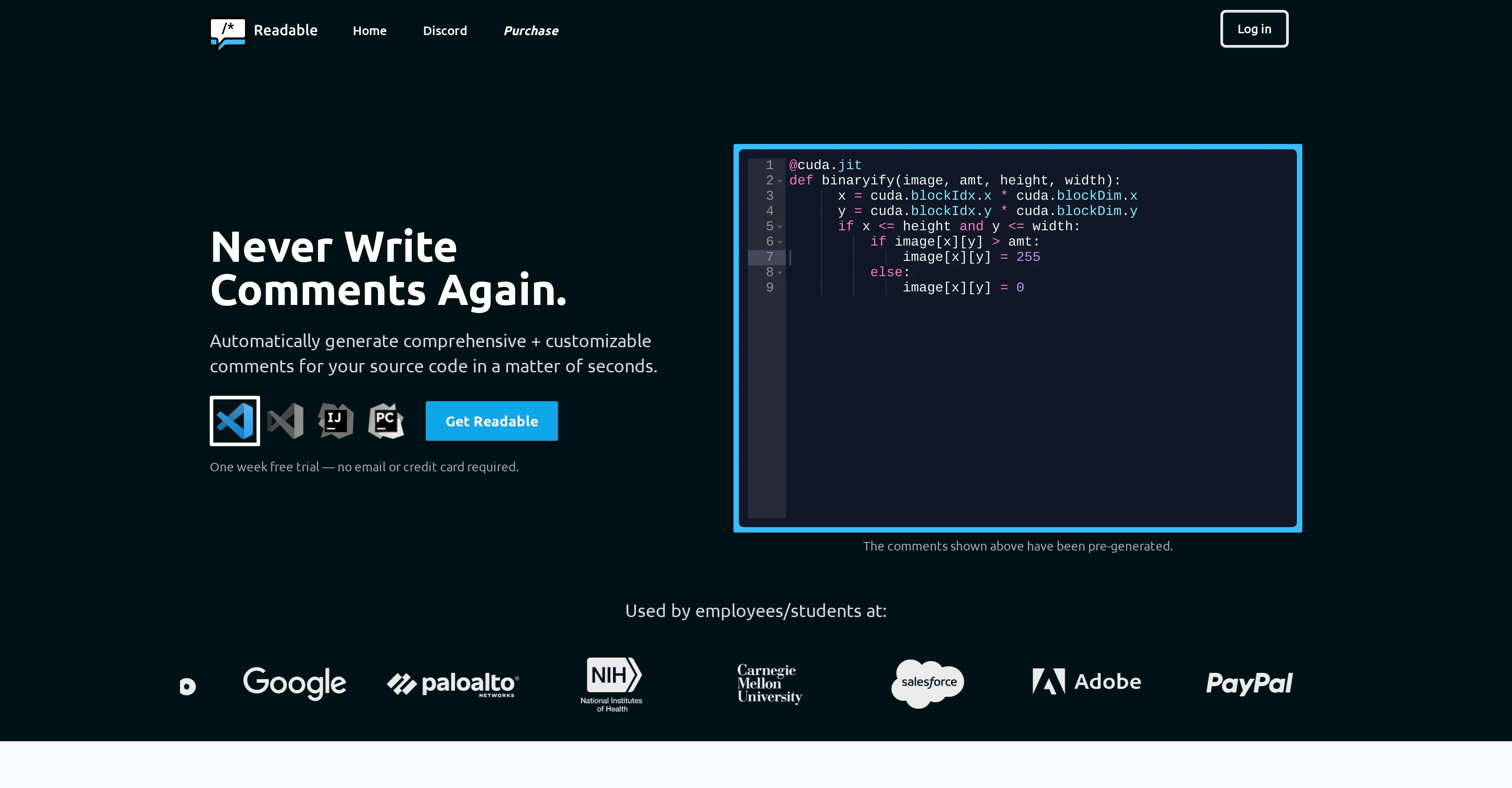 Readable screenshot