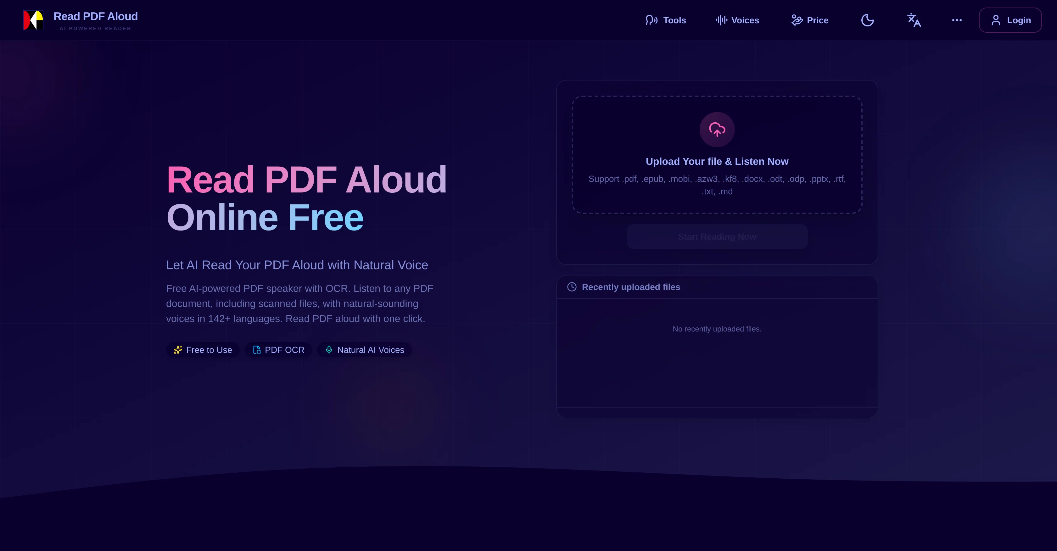 ReadPDFAloud.com screenshot