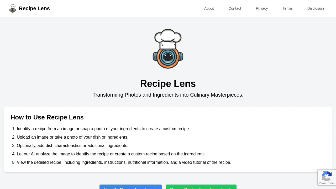 Recipe Lens screenshot