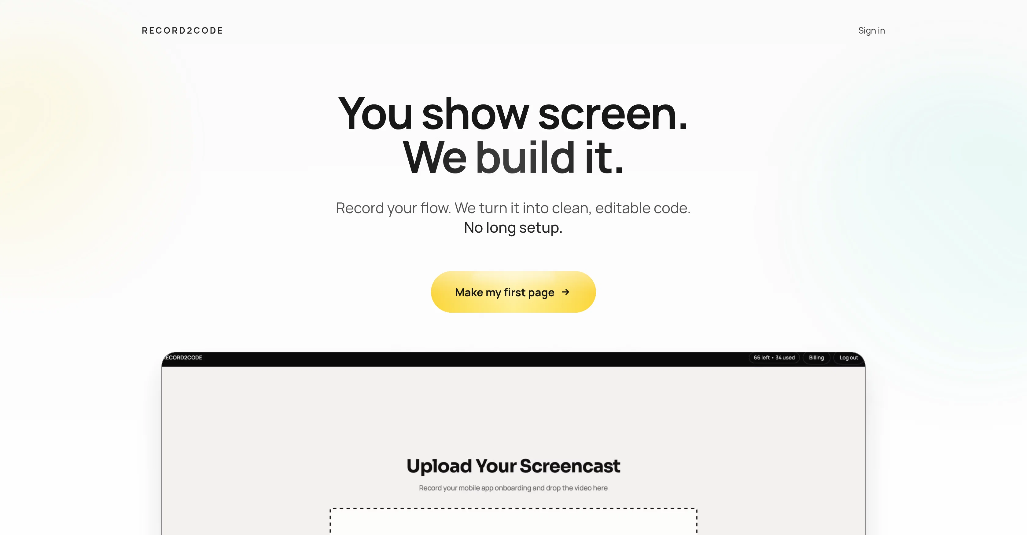 Record2Code screenshot
