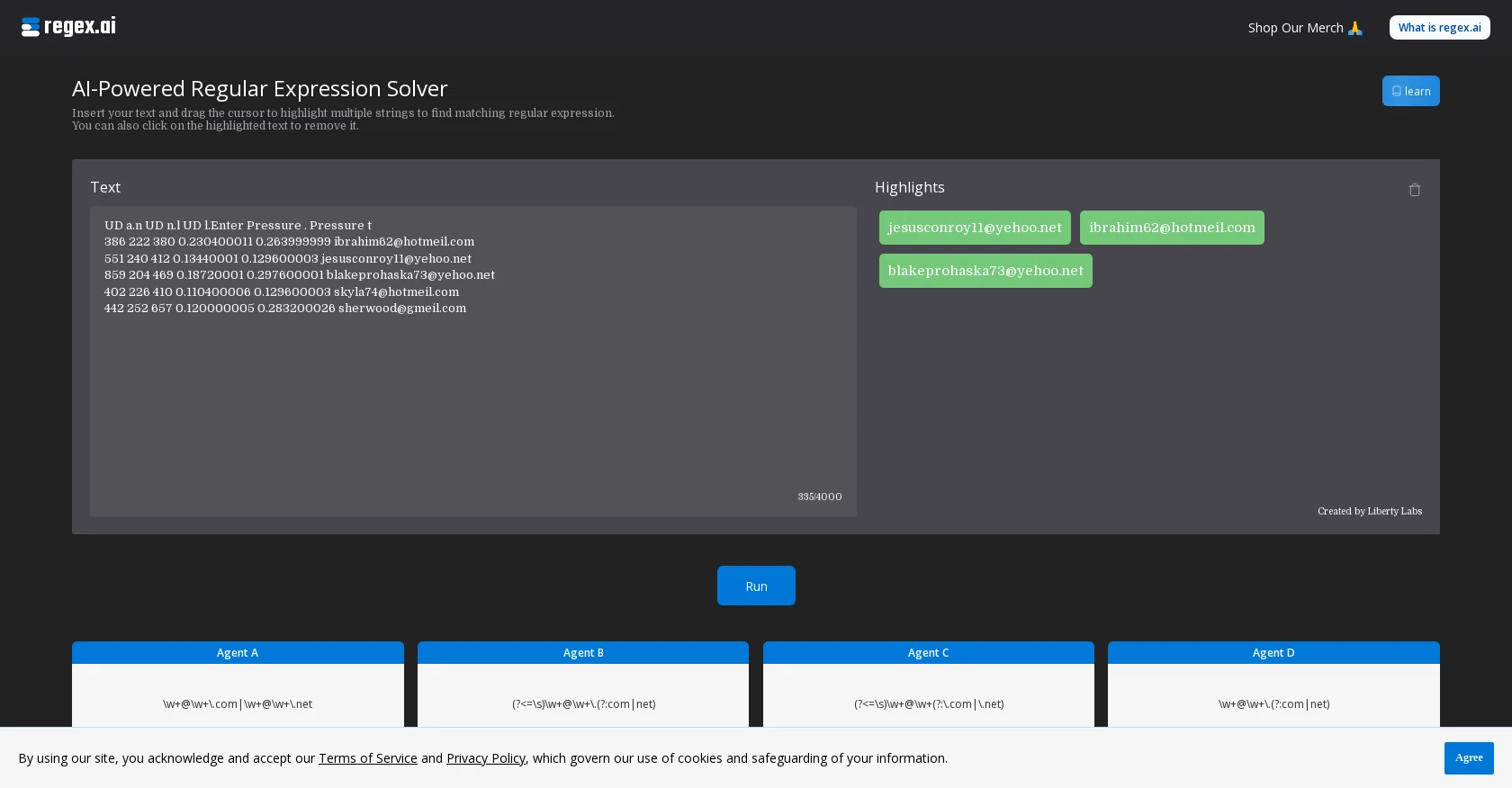 Regex screenshot