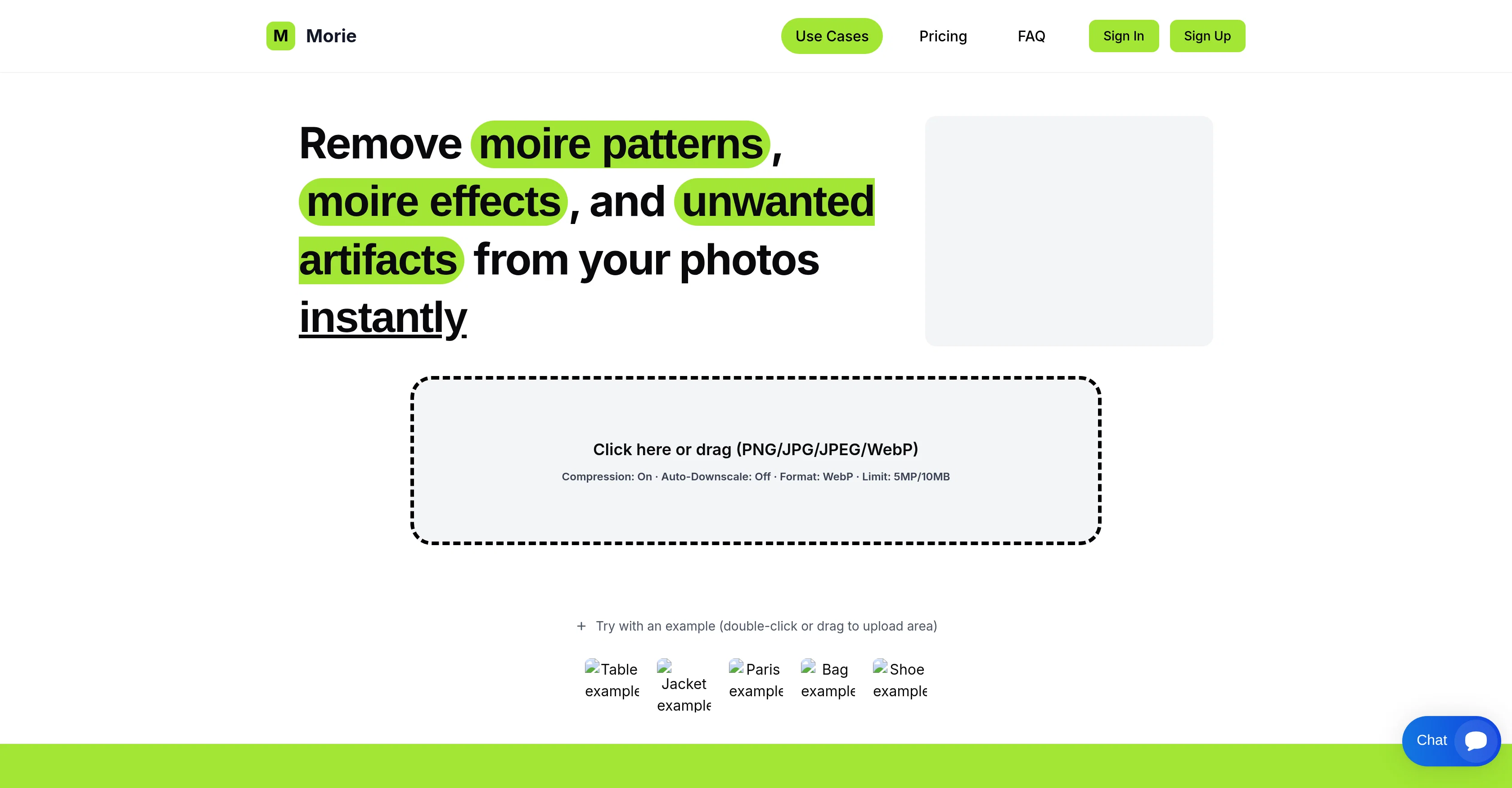 RemoveMoire.com screenshot
