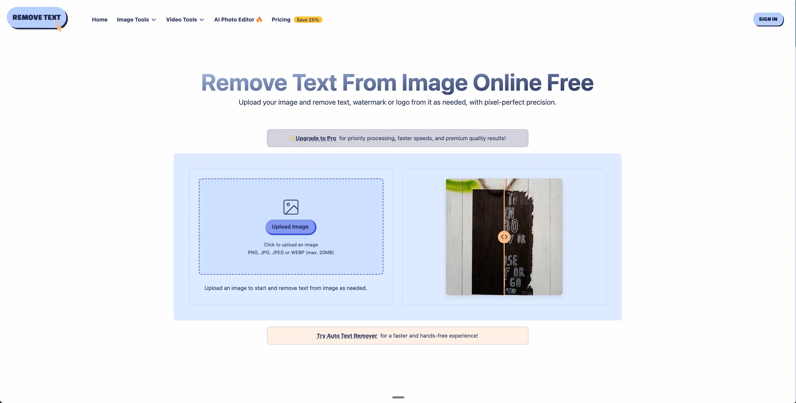 Remove Text From Image screenshot