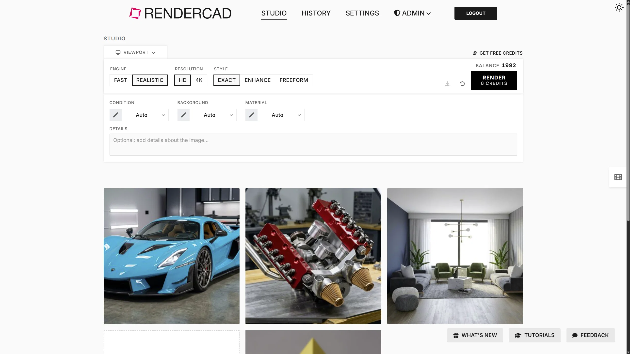 RENDERCAD screenshot