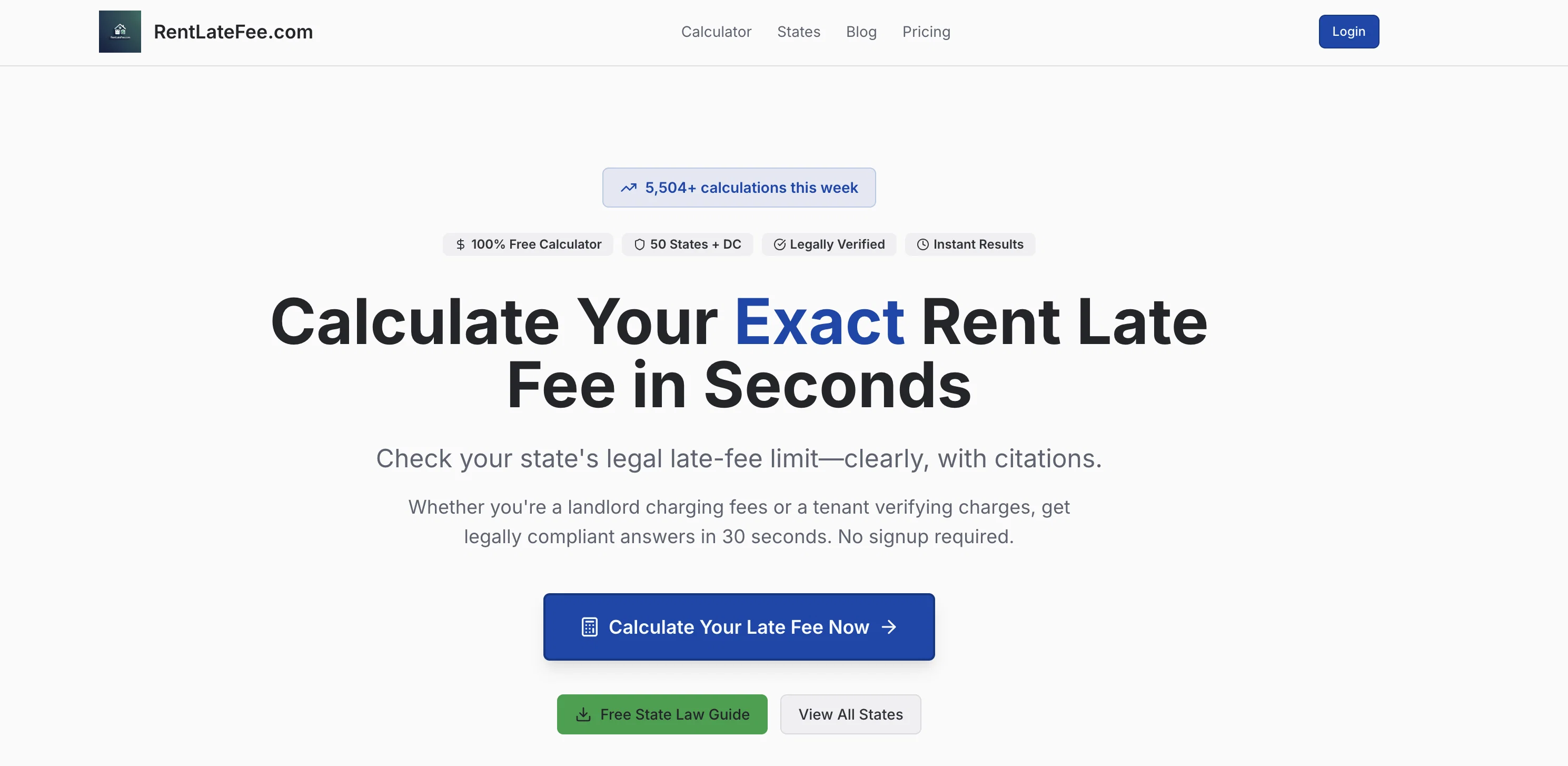 RentLateFee.com screenshot