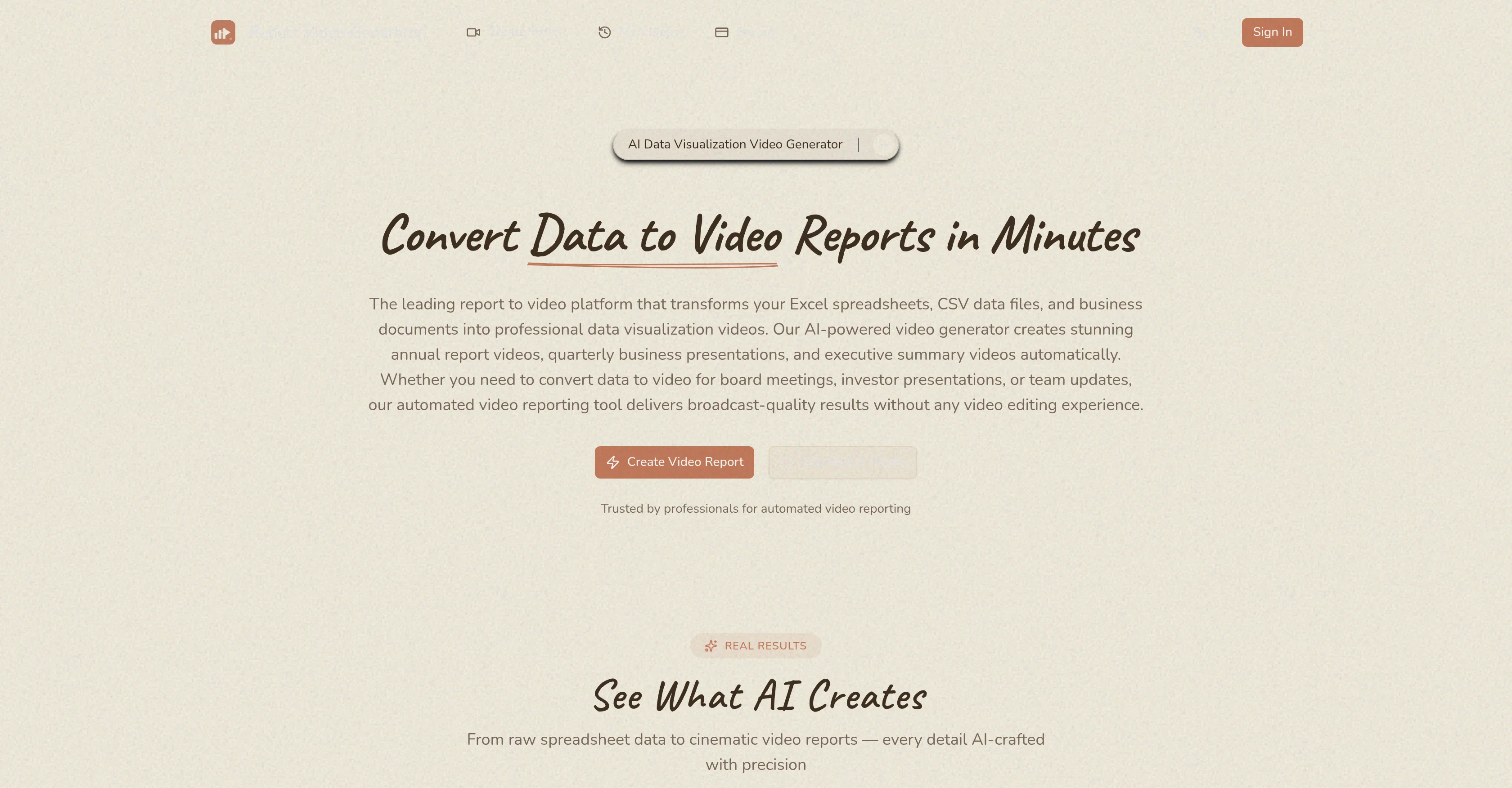 Report Video Generator screenshot