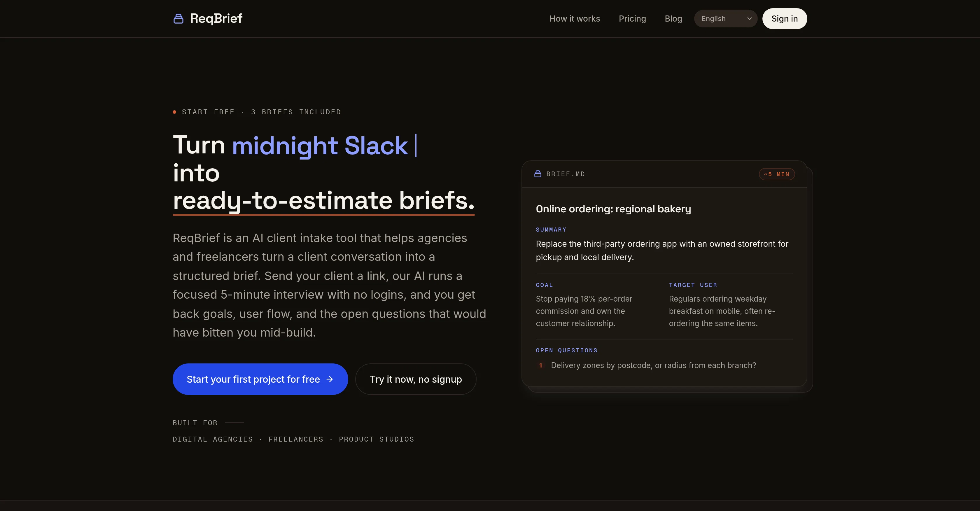 ReqBrief screenshot