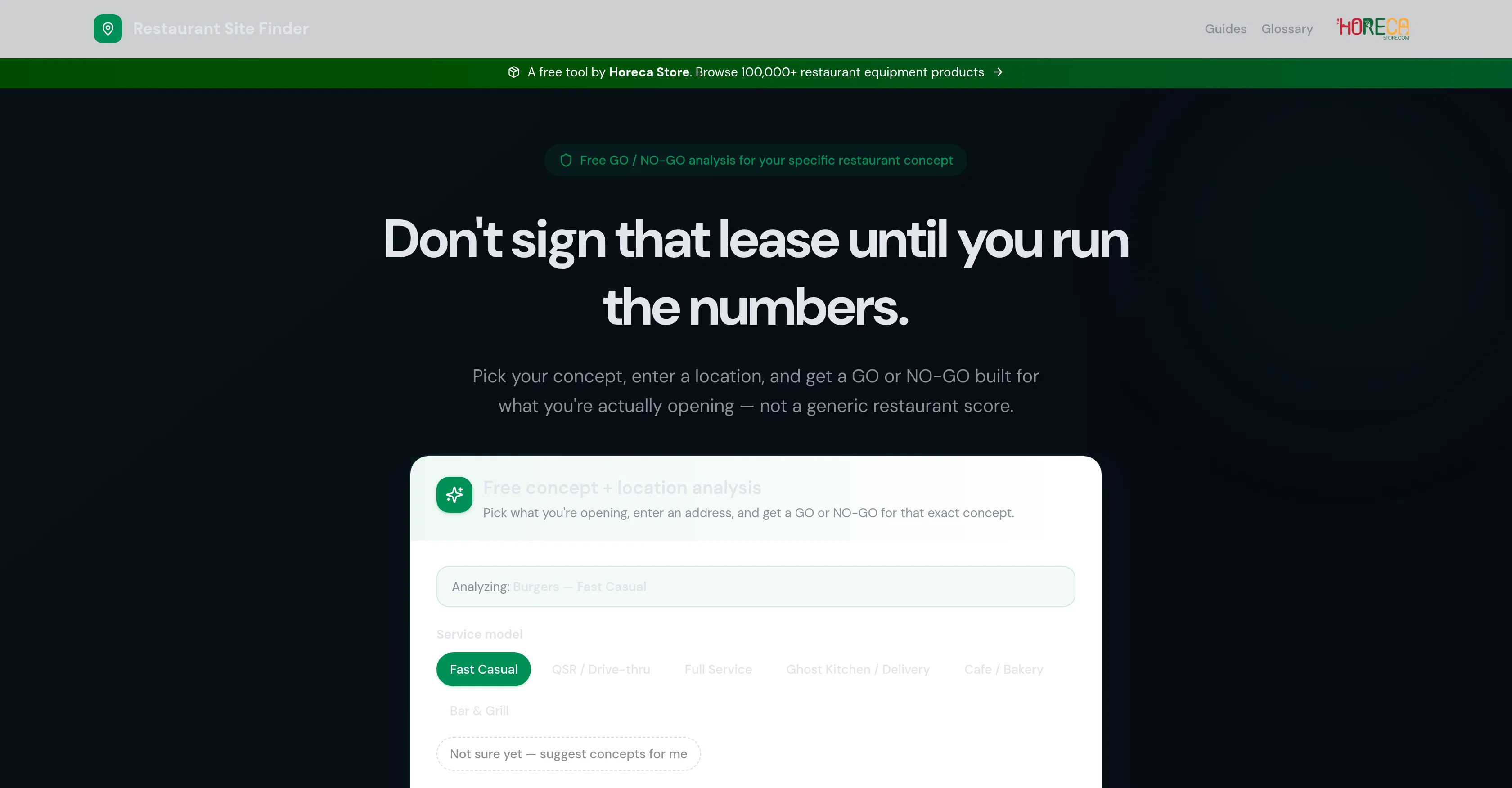 Restaurant Site Finder screenshot