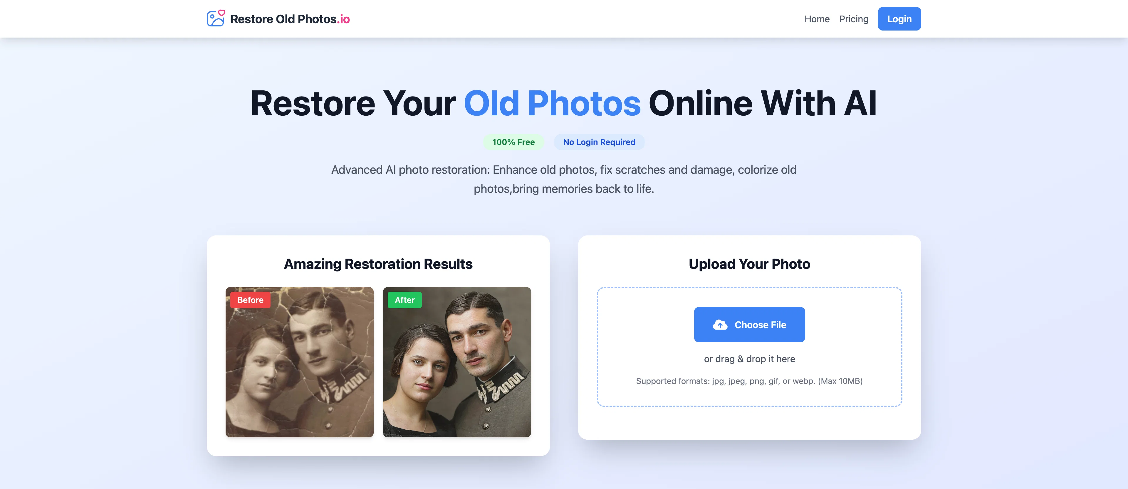 Restore Old Photos.io screenshot