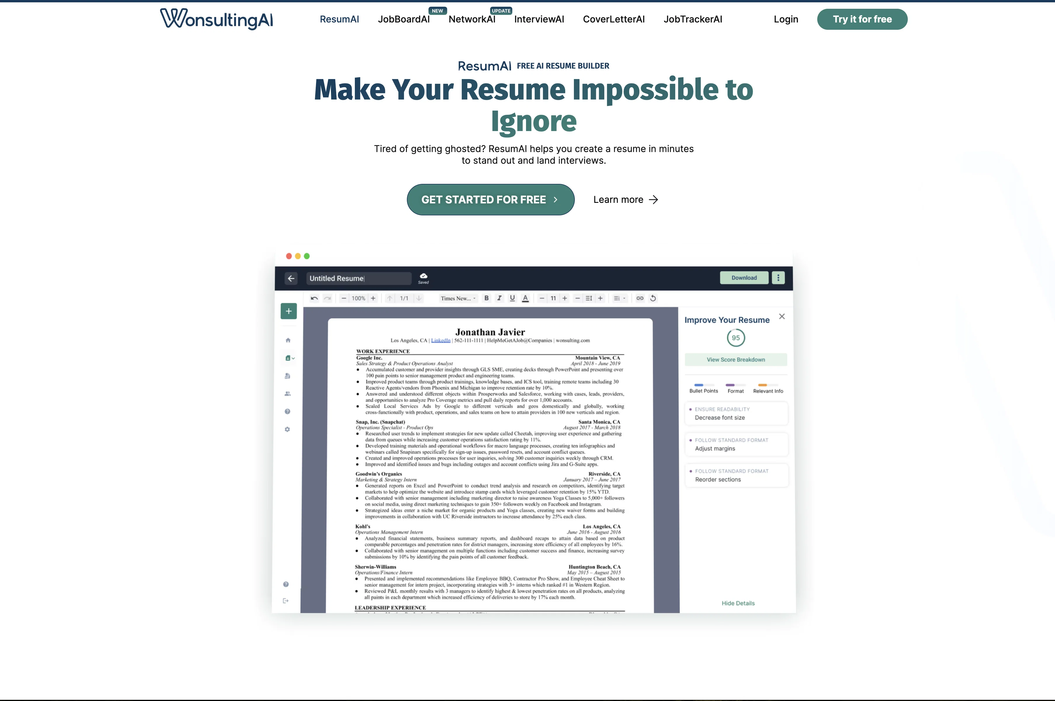 ResumAI screenshot