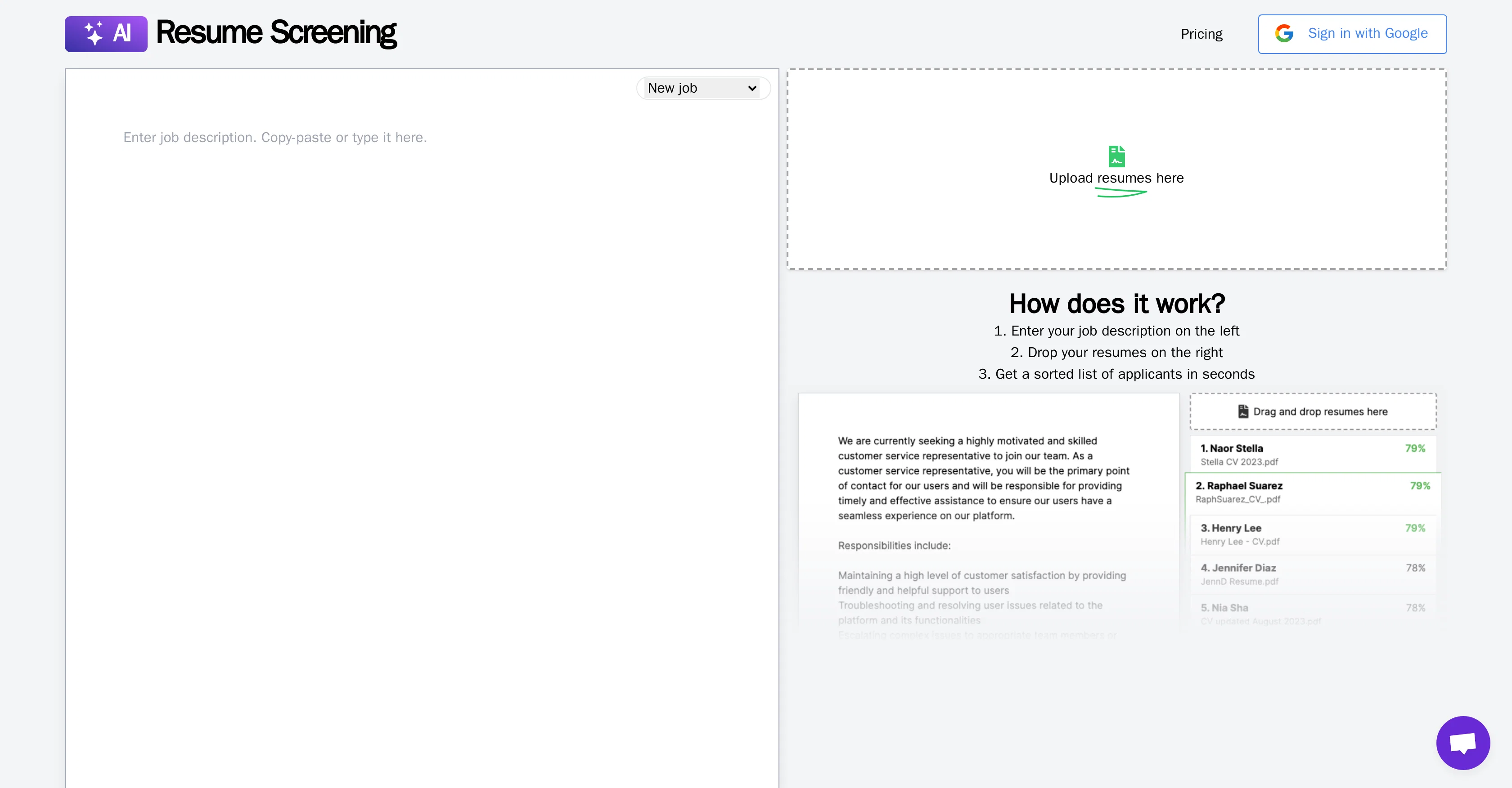 Resume Screening AI screenshot