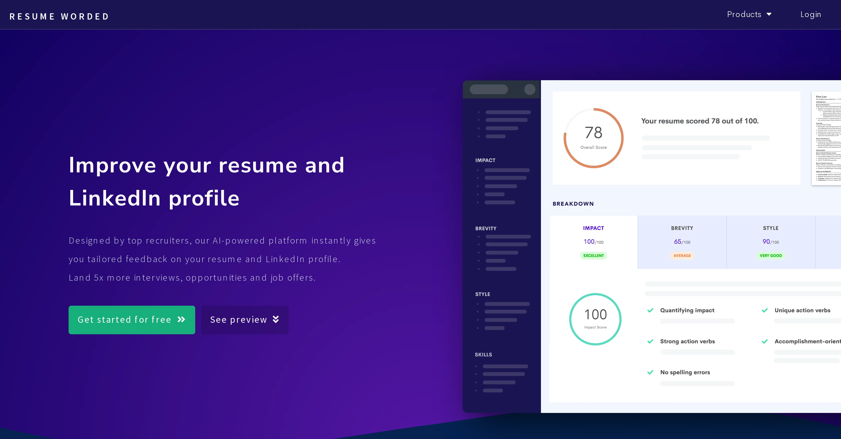 Resume Worded screenshot