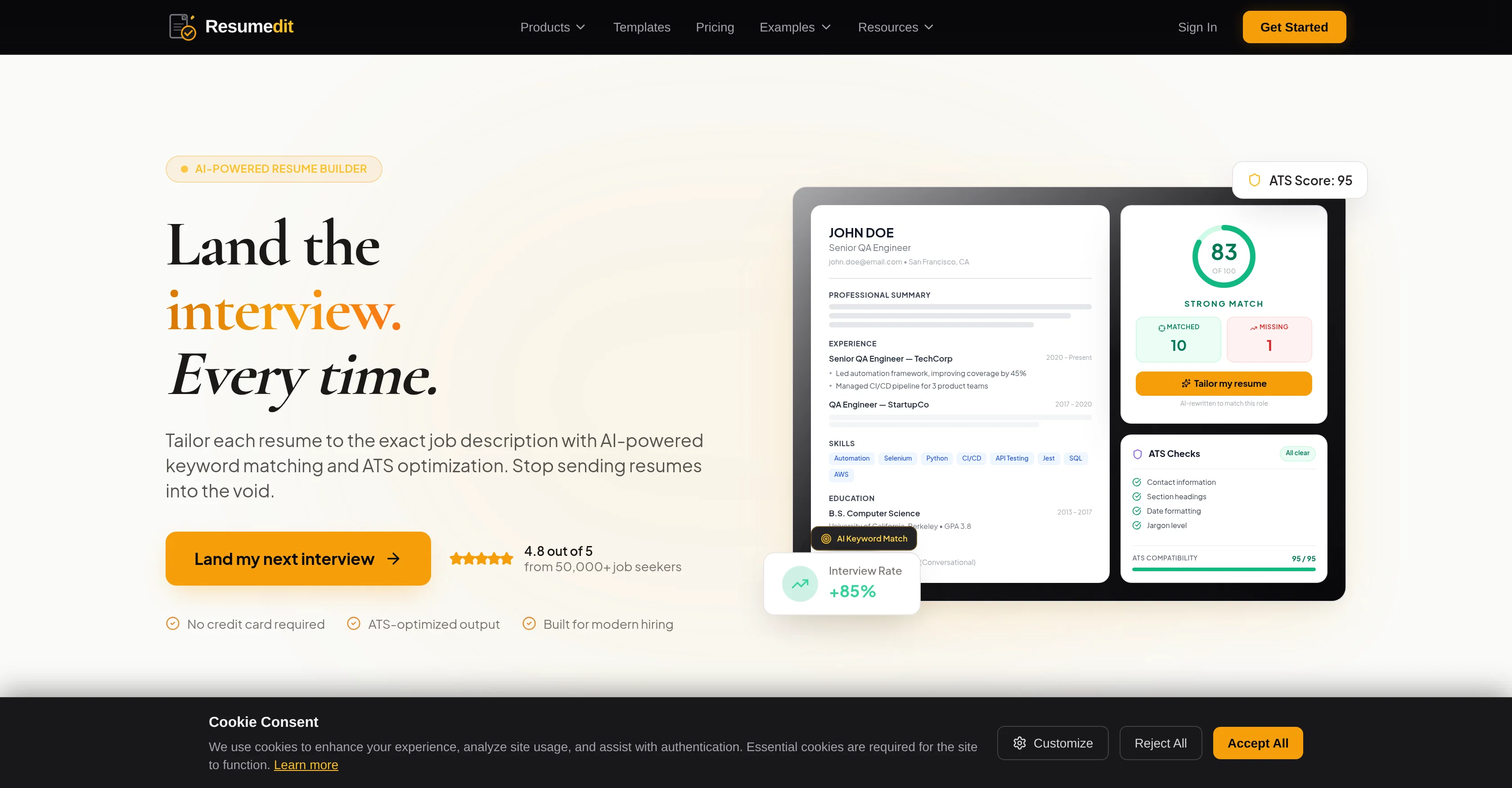 Resumedit screenshot