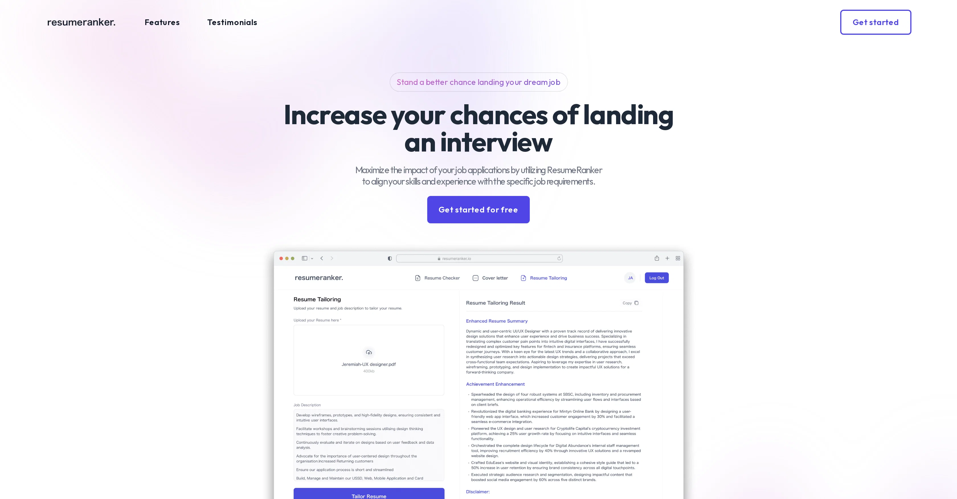 ResumeRanker screenshot