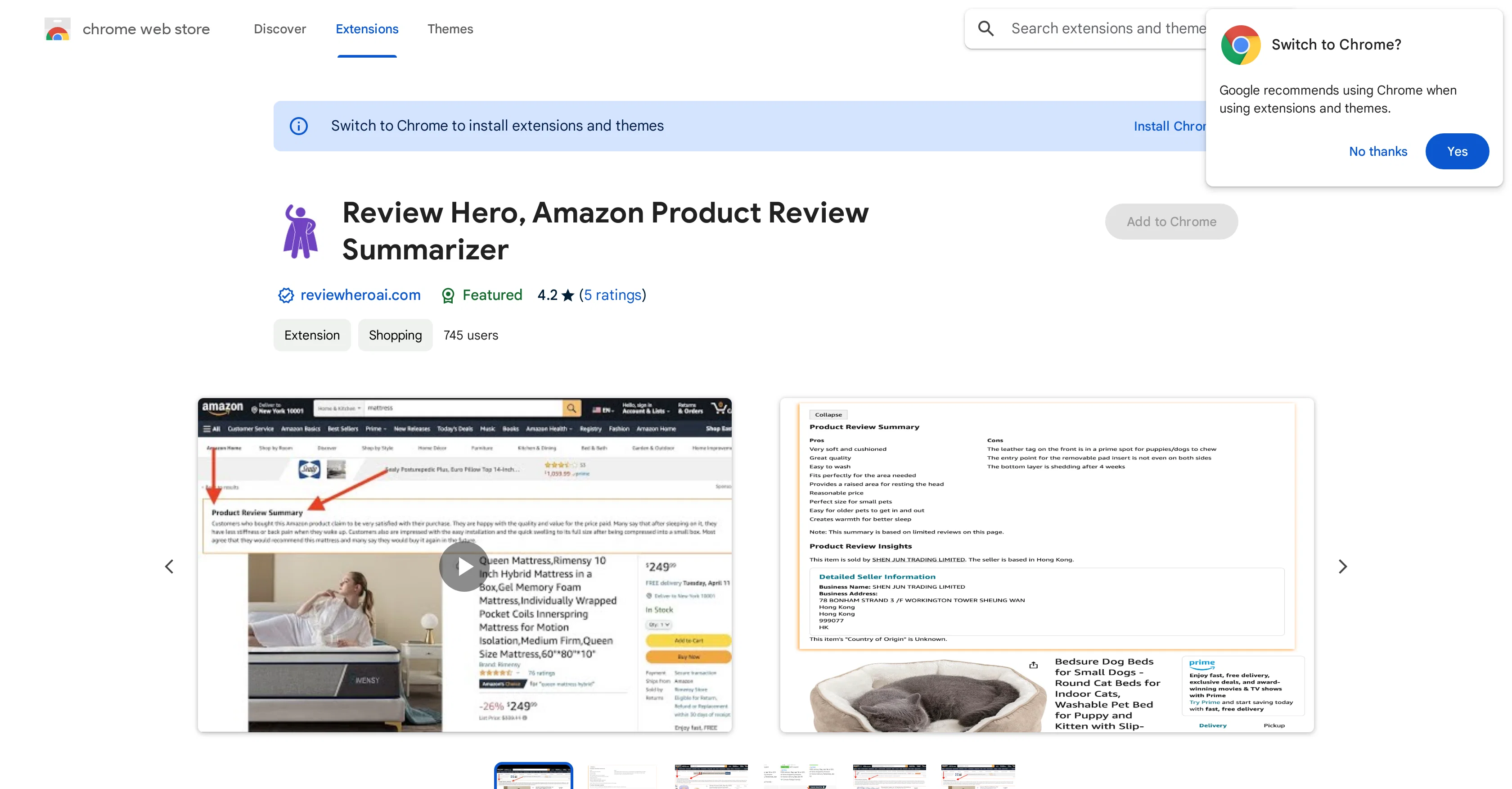 Review Hero screenshot