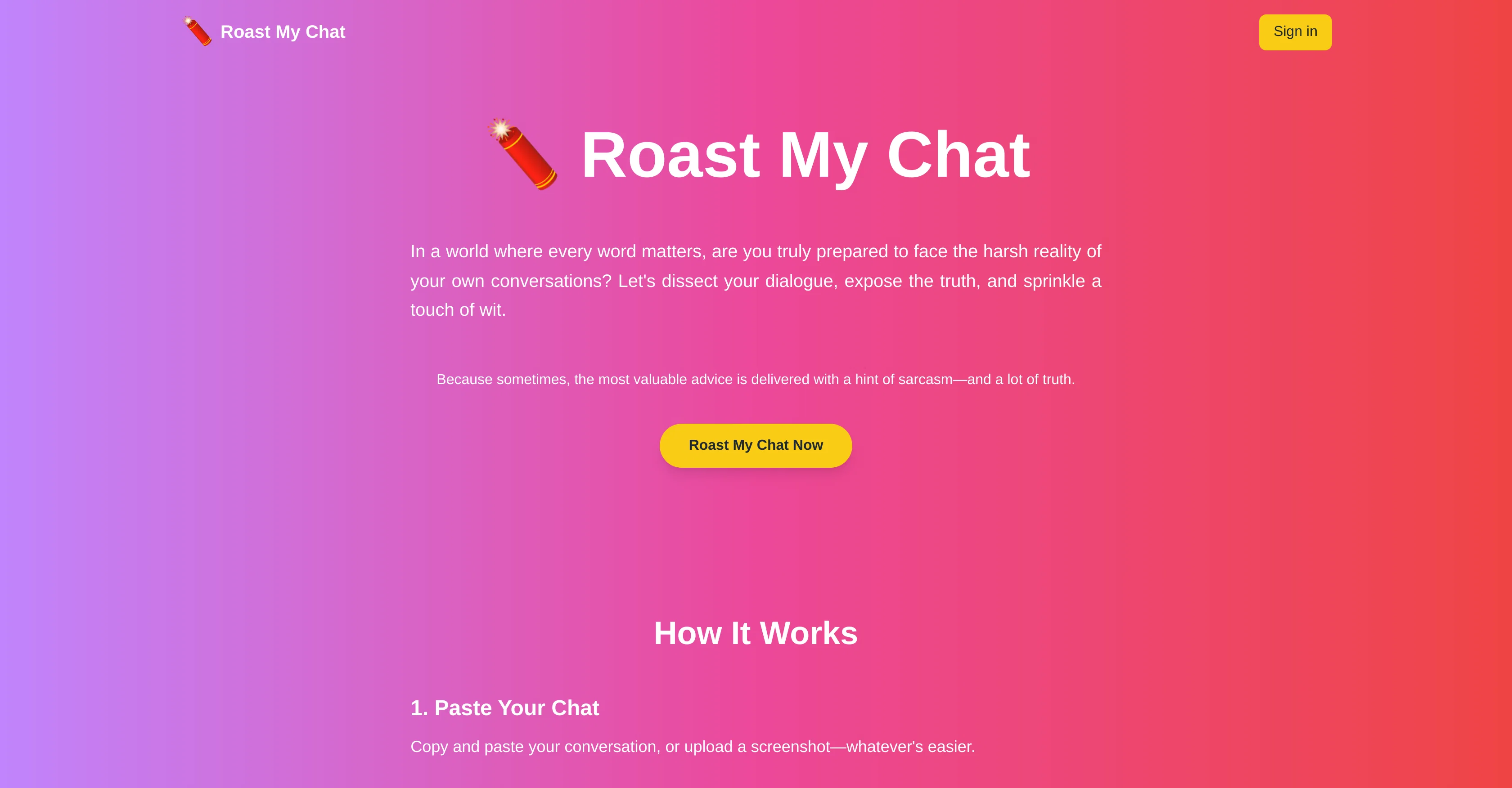 Roast My Chat screenshot