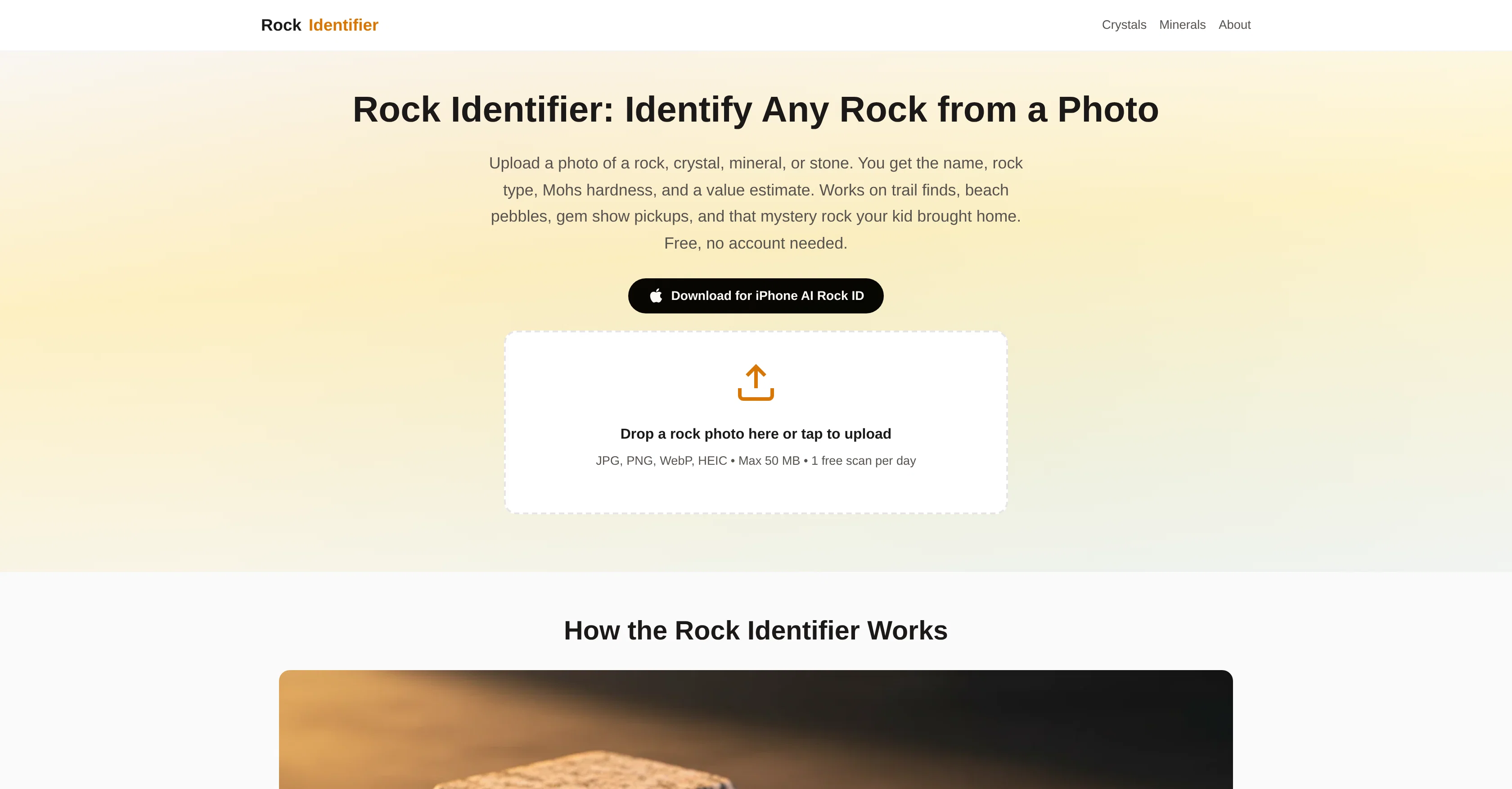 Rock Identifier.io screenshot