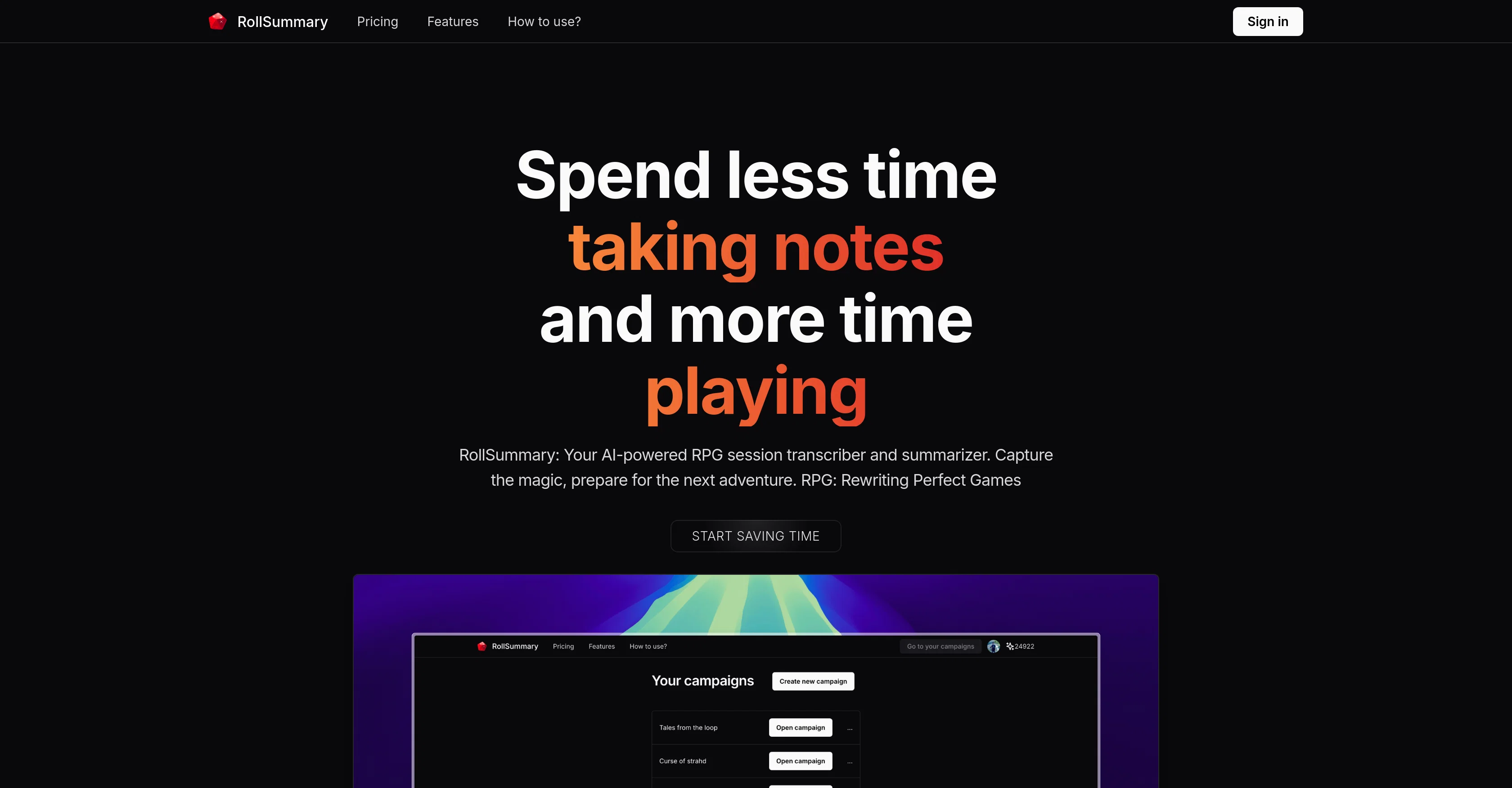 RollSummary screenshot