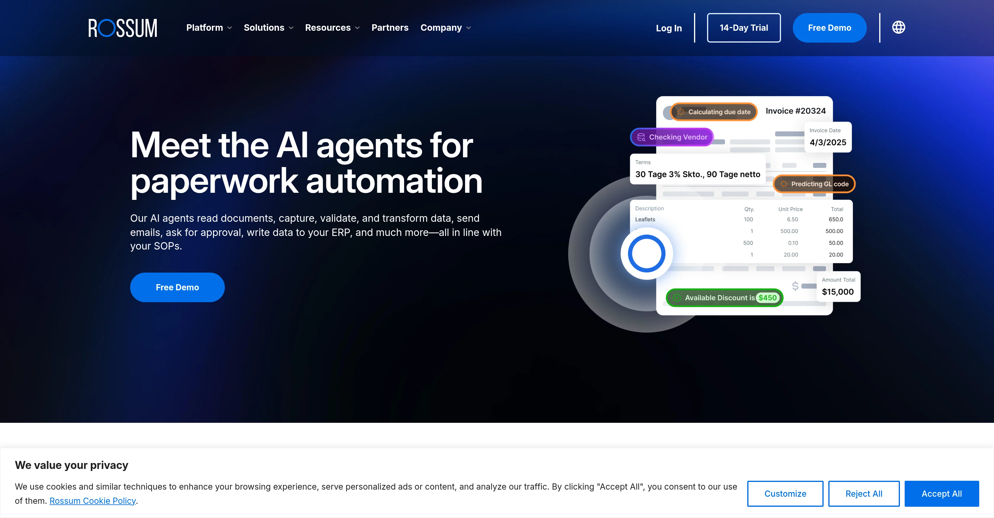 Rossum Agents screenshot