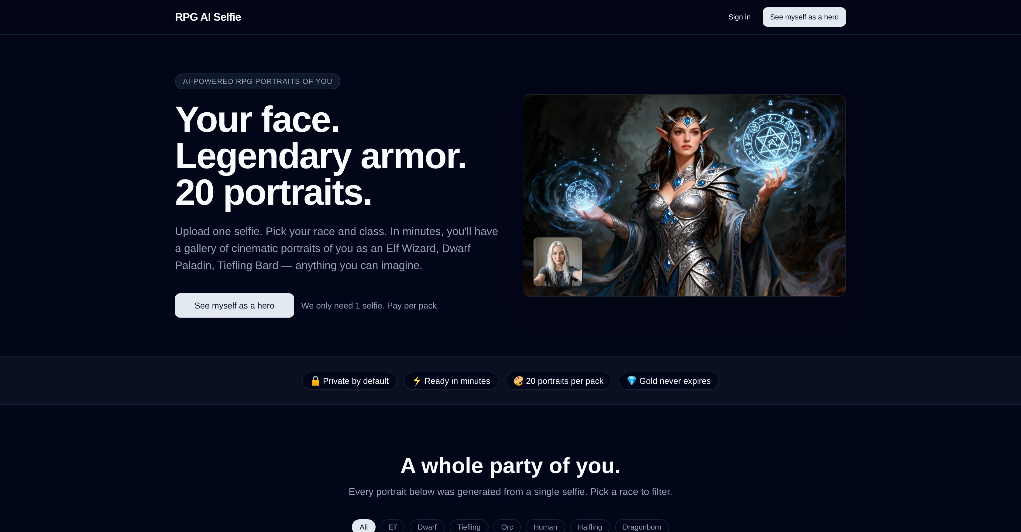 RPG AI Selfie screenshot