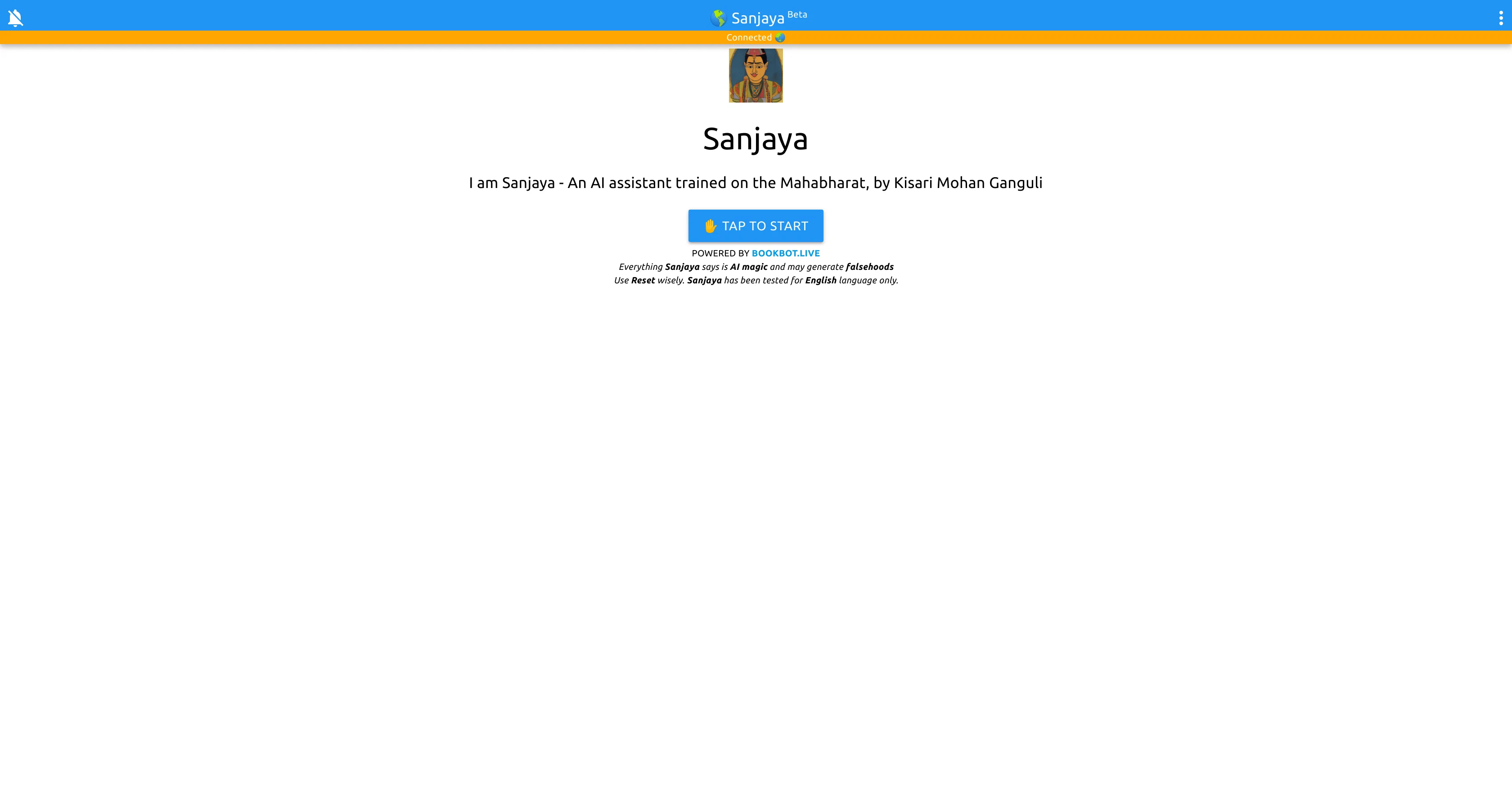 Sanjaya chatbot screenshot