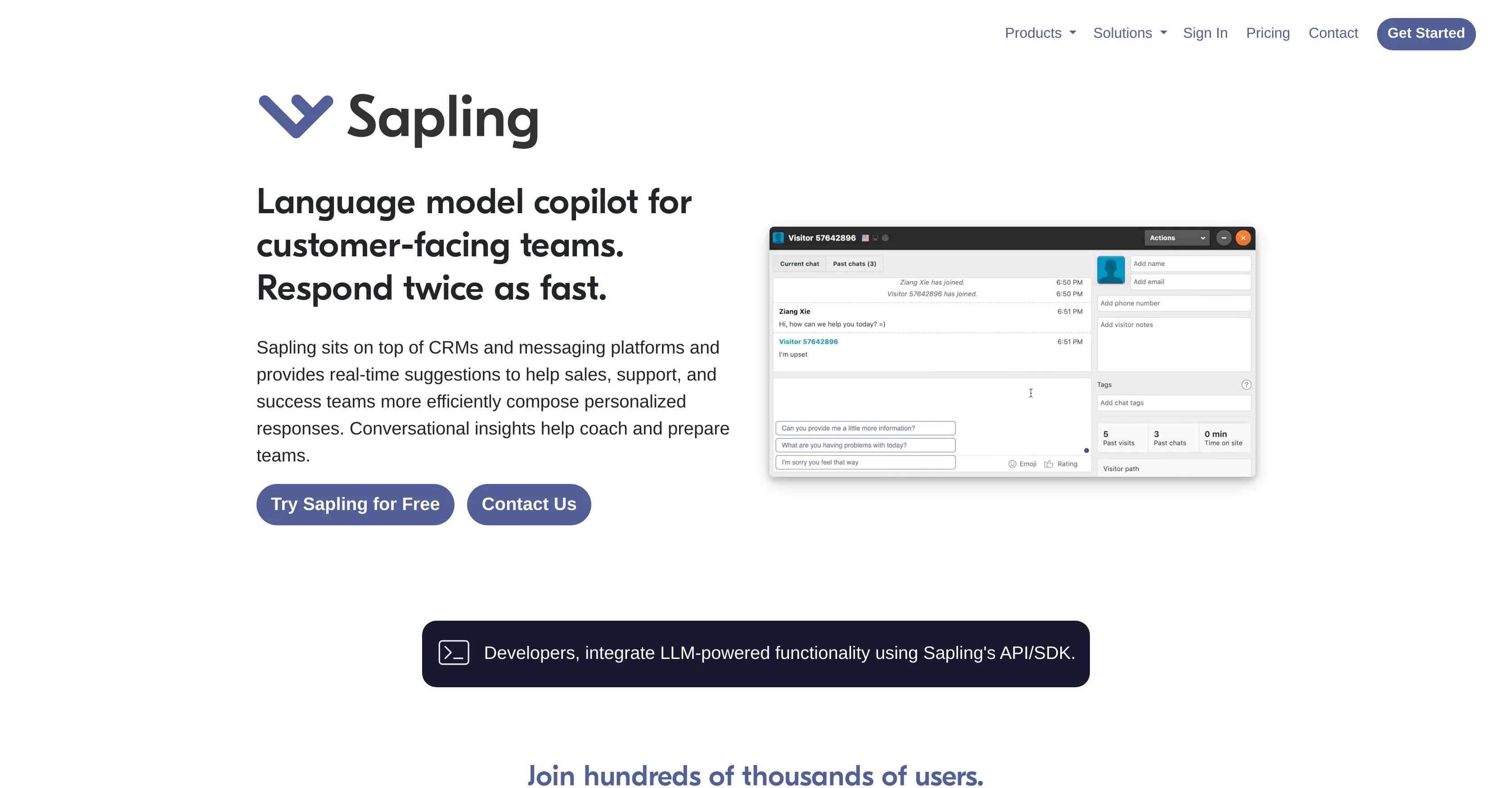 Sapling screenshot