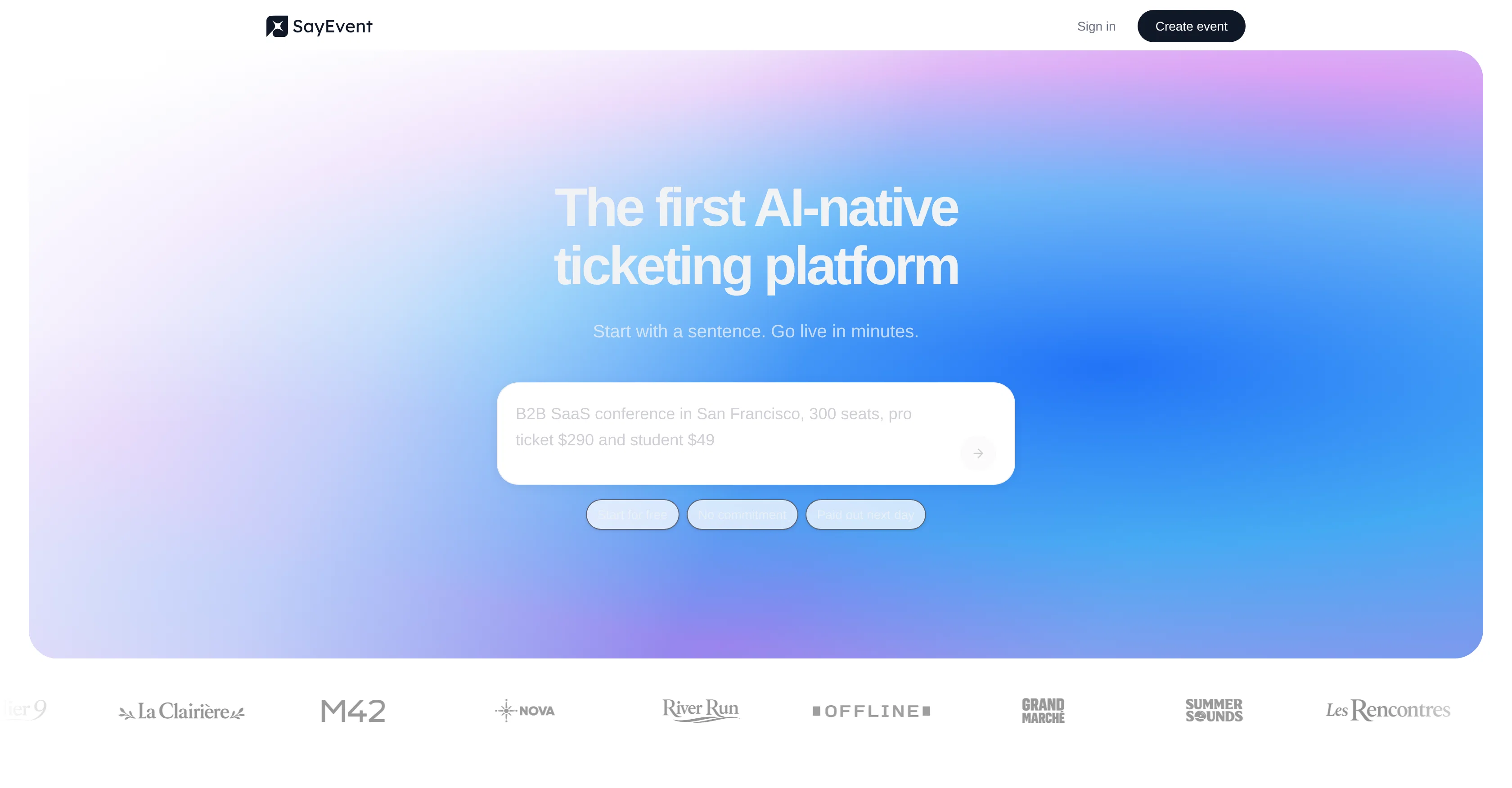 SayEvent screenshot