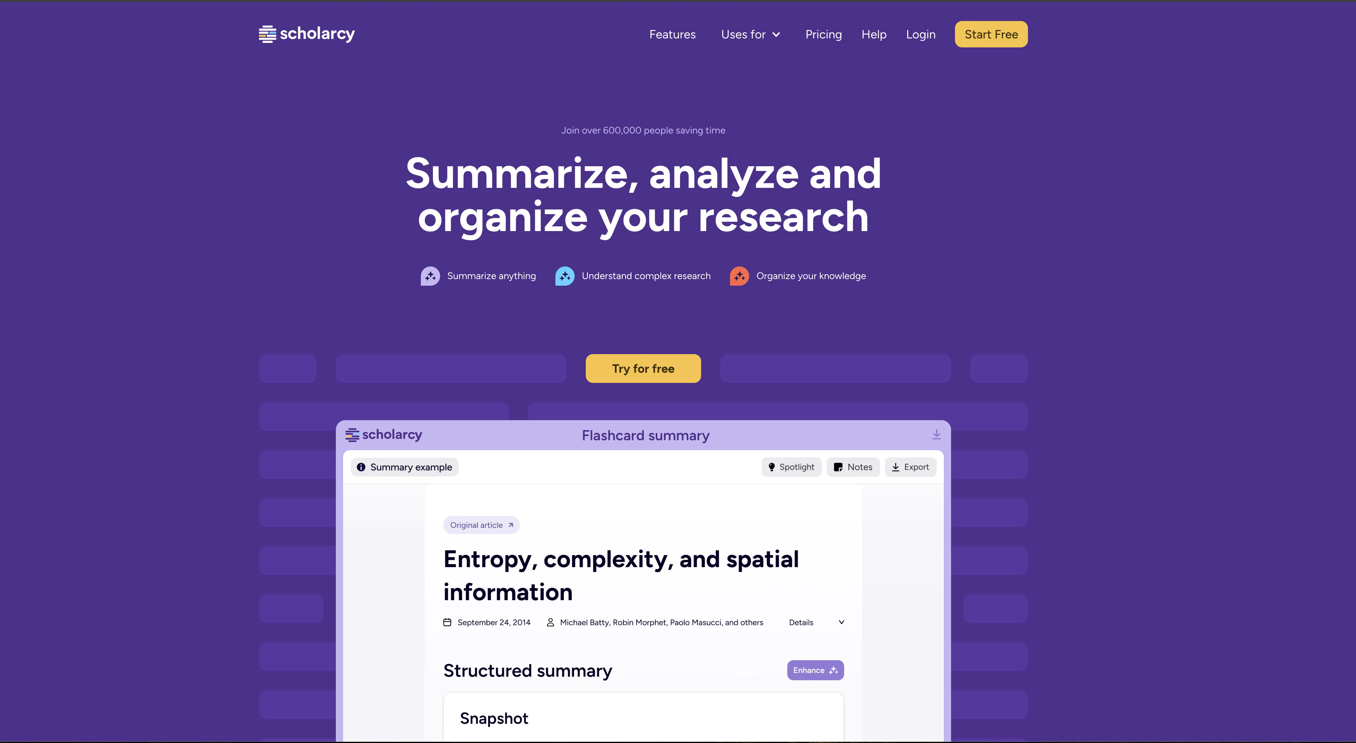 Scholarcy screenshot