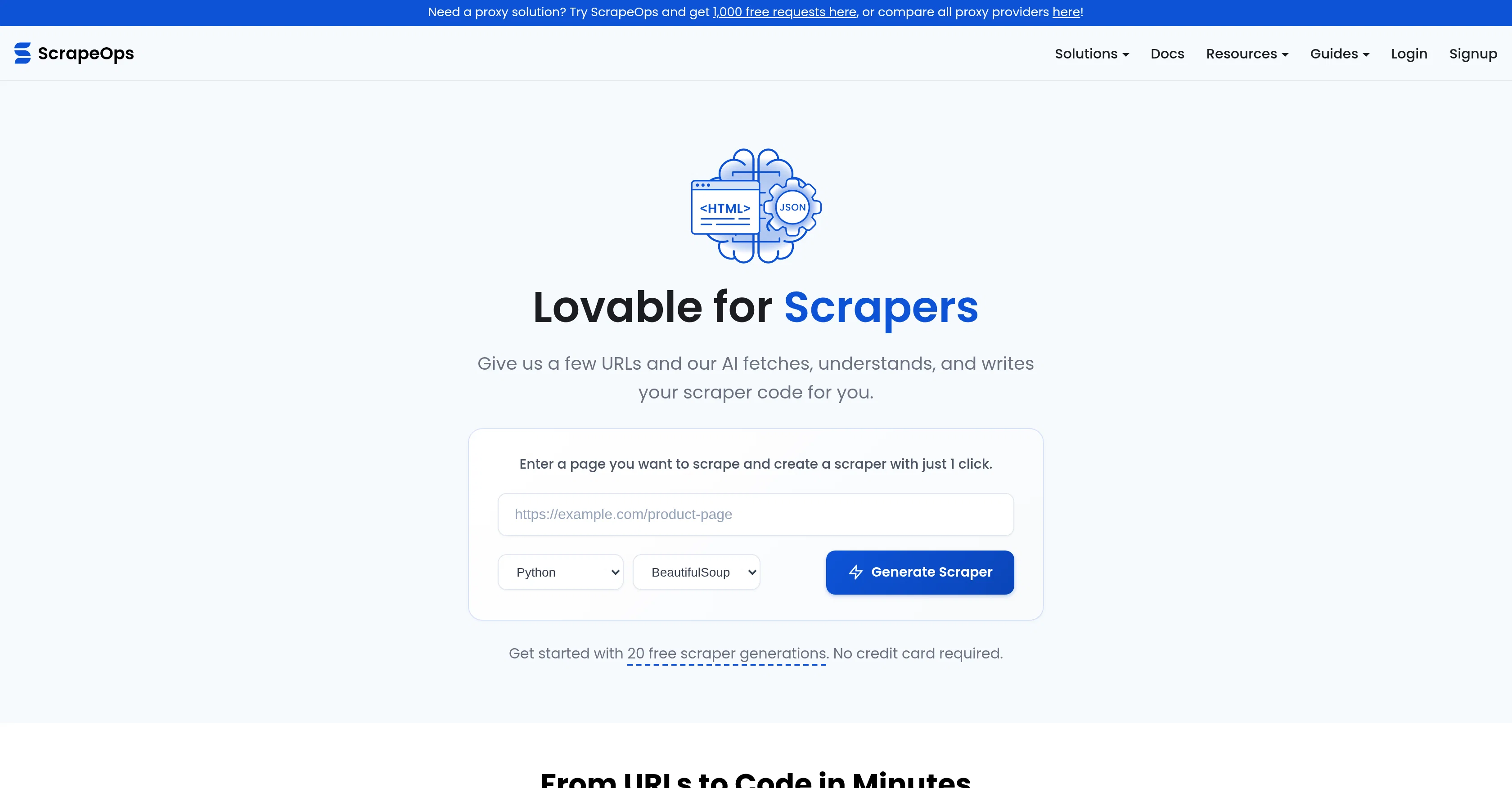ScrapeOps | Scraper Builder screenshot
