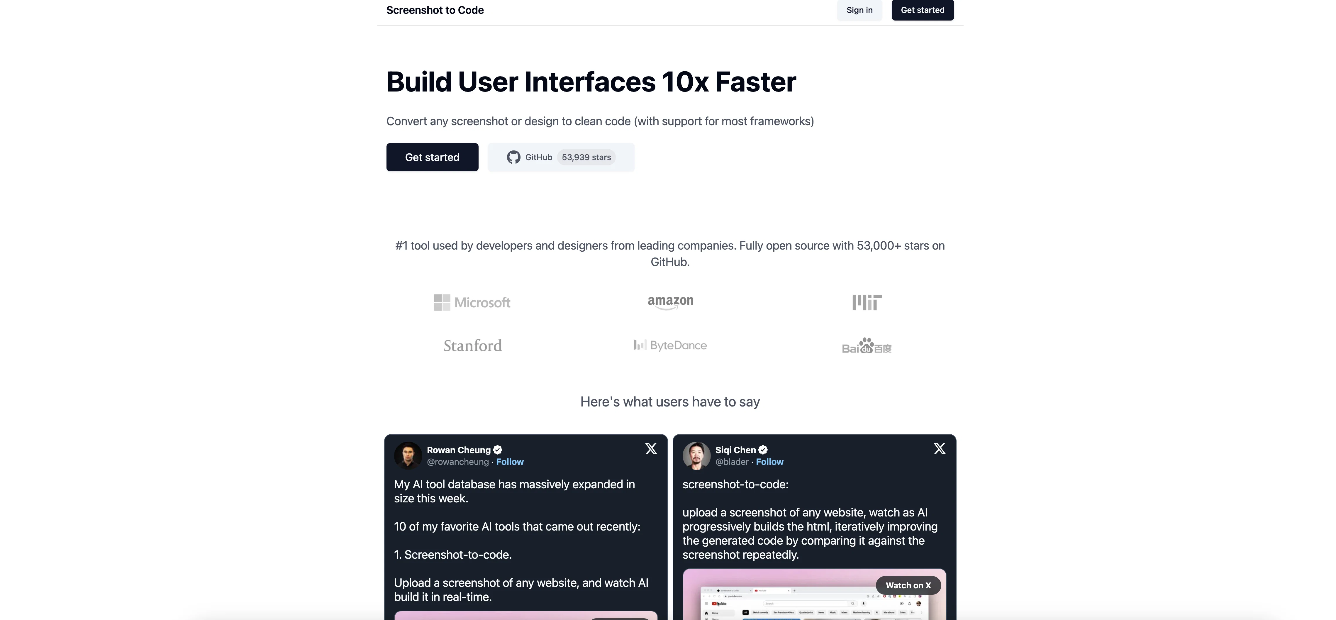 Screenshot to Code screenshot