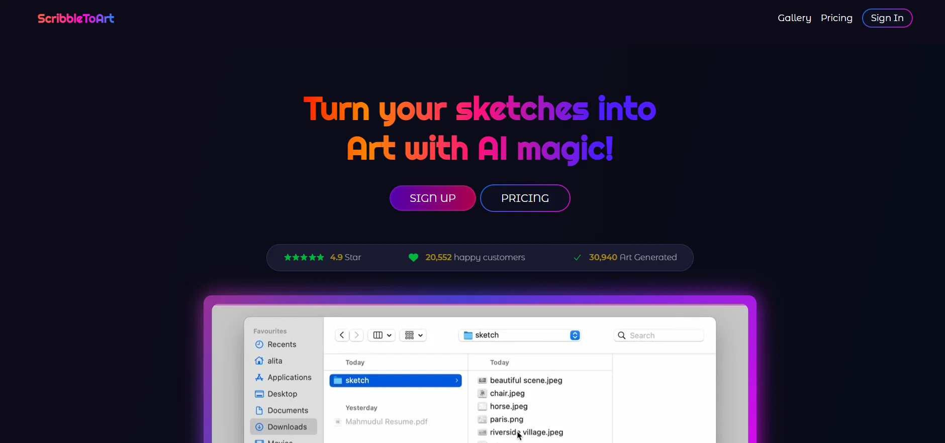 Scribbletoart screenshot